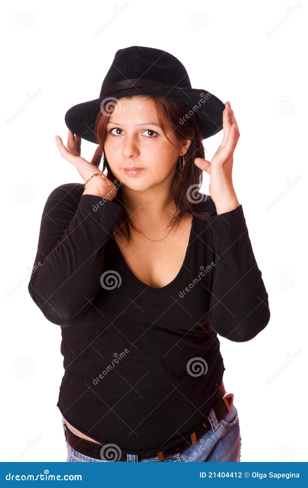 Woman wearing fedora stock photo. Image of caucasian 21404412