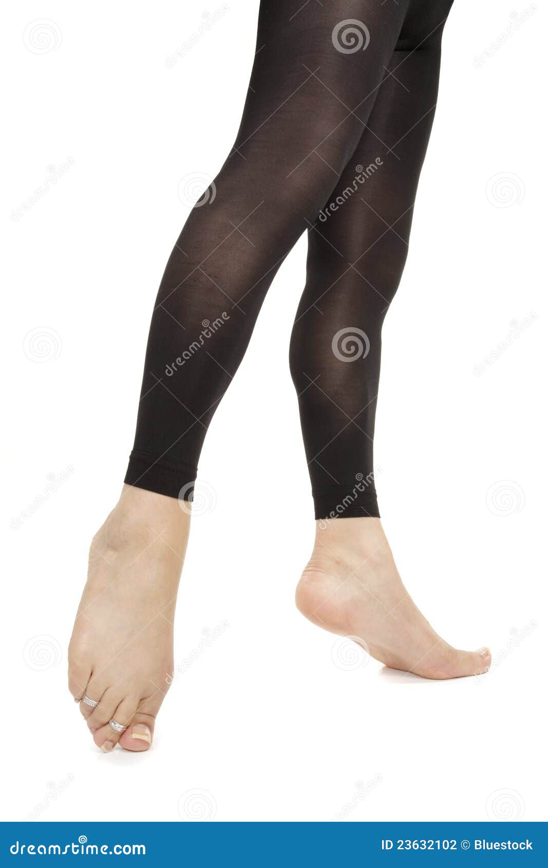 Woman Wearing Footless Black Tights Stock Photo - Image of slim, skincare:  23632102