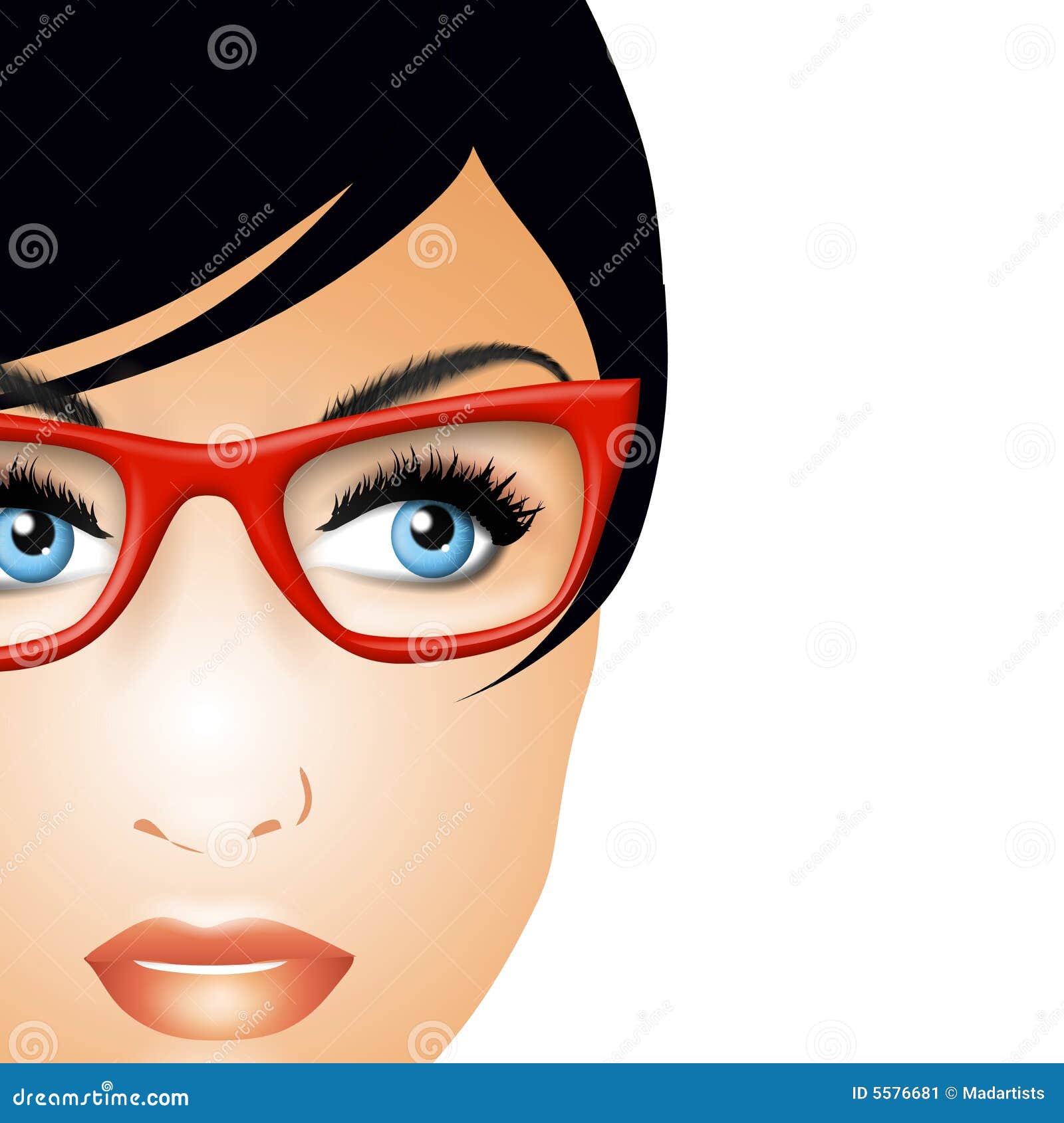 Woman Wearing Glasses stock illustration. Illustration of right 5576681