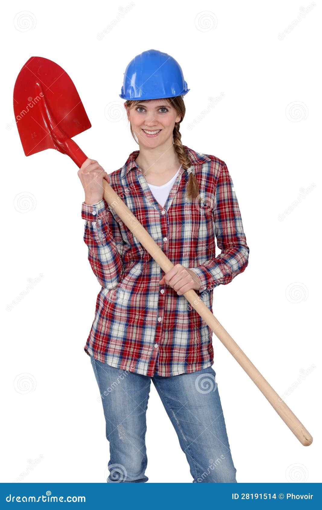 Woman wearing hard hat stock photo. Image of planting 28191514