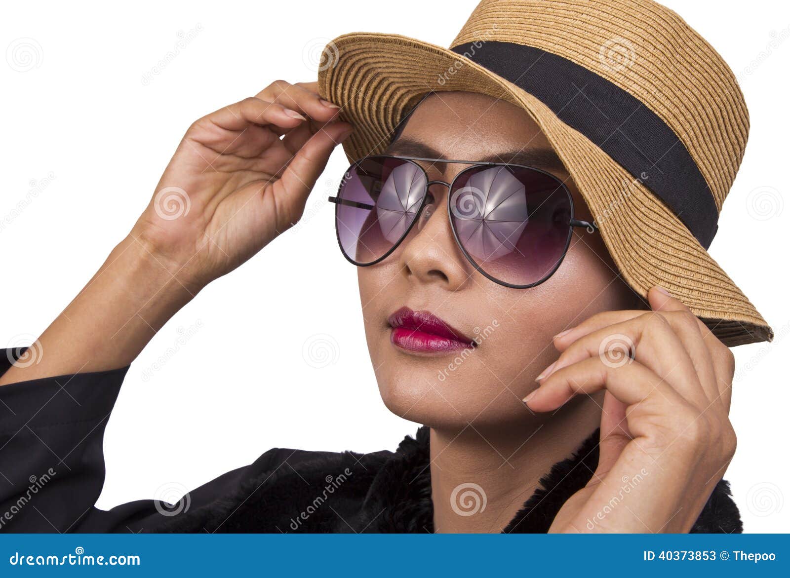 Woman Wearing a Hat with Sunglasses. Stock Image Image of lady, adult