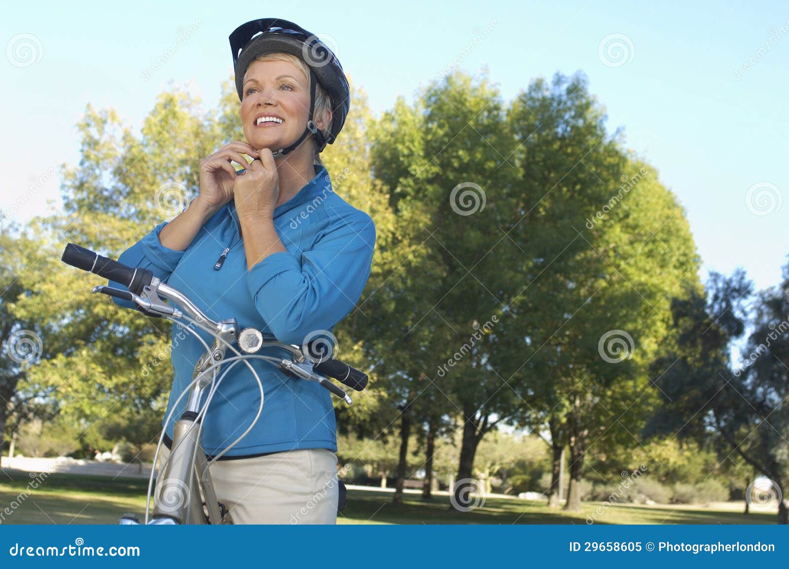 Woman Wearing Helmet stock image. Image of enjoyment 29658605