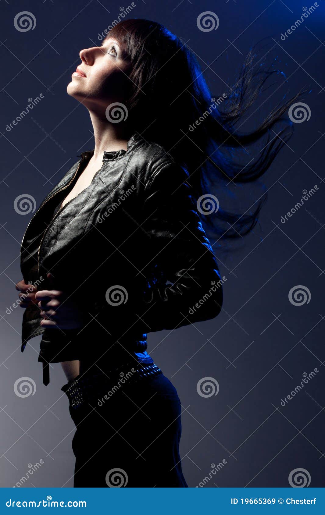 Woman Wearing Leather Jacket Stock Image - Image of posing, pretty ...