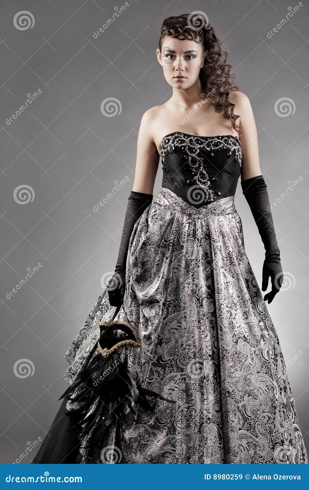 Woman Wearing Masquerade Costume Stock Image - Image of feather, decoration: 8980259