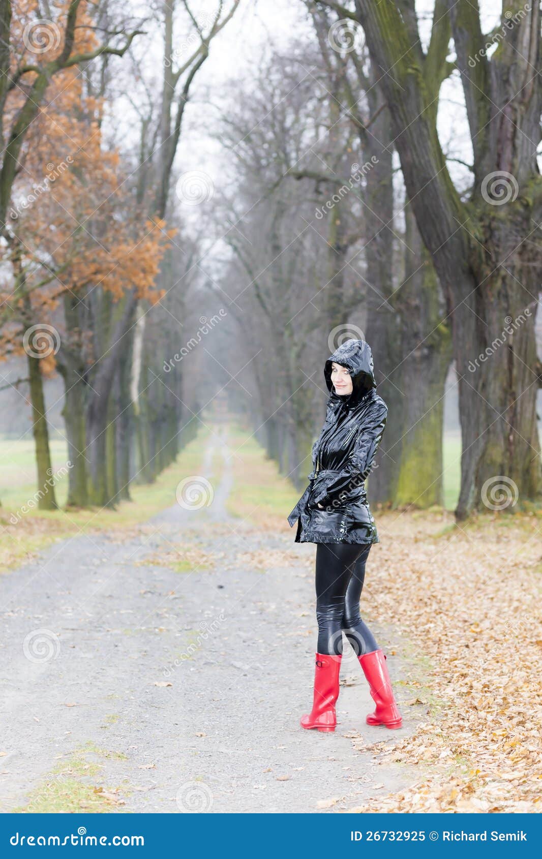 Woman wearing rubber boots stock image. Image of back 26732925