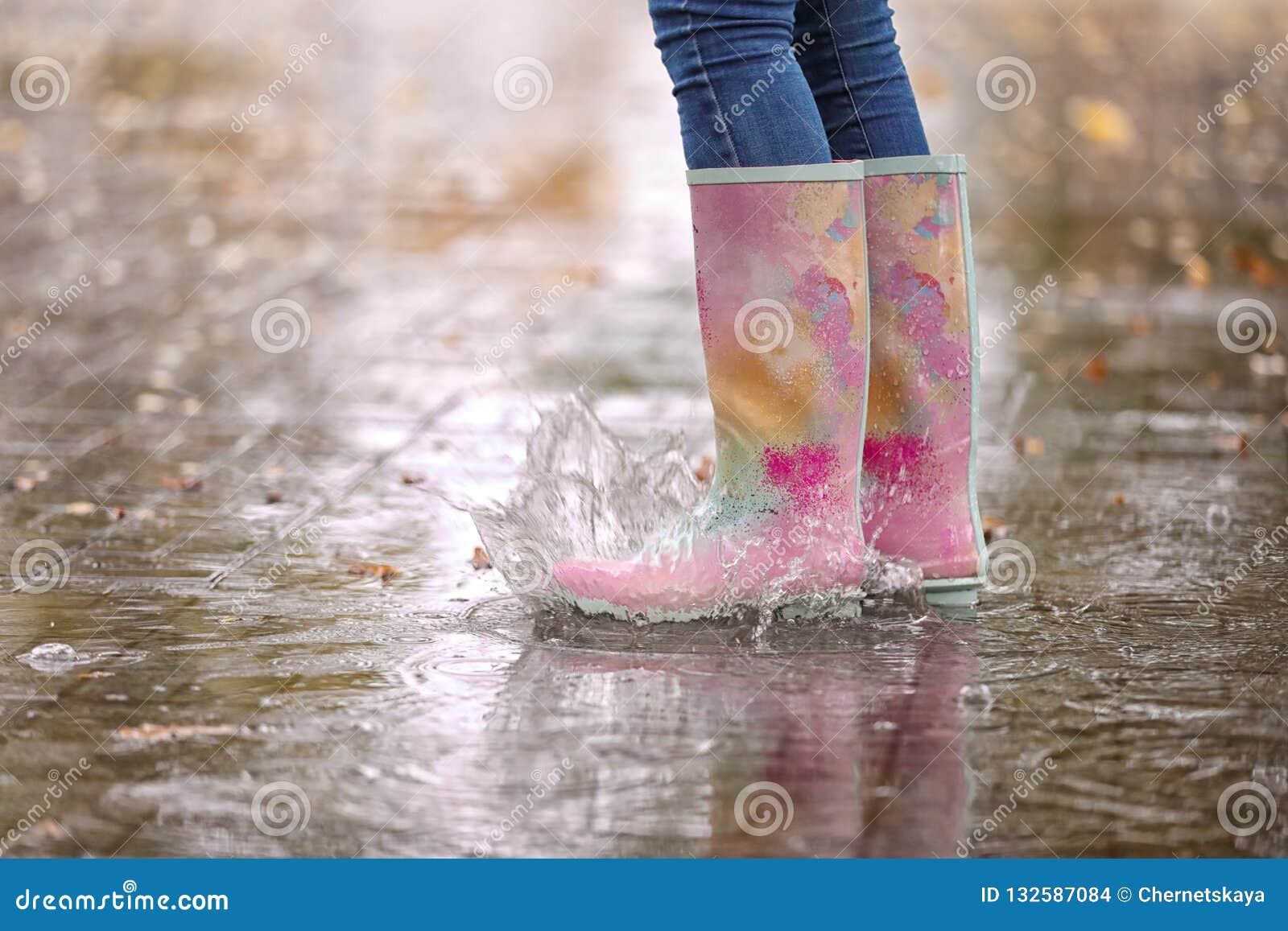 puddles rain boots