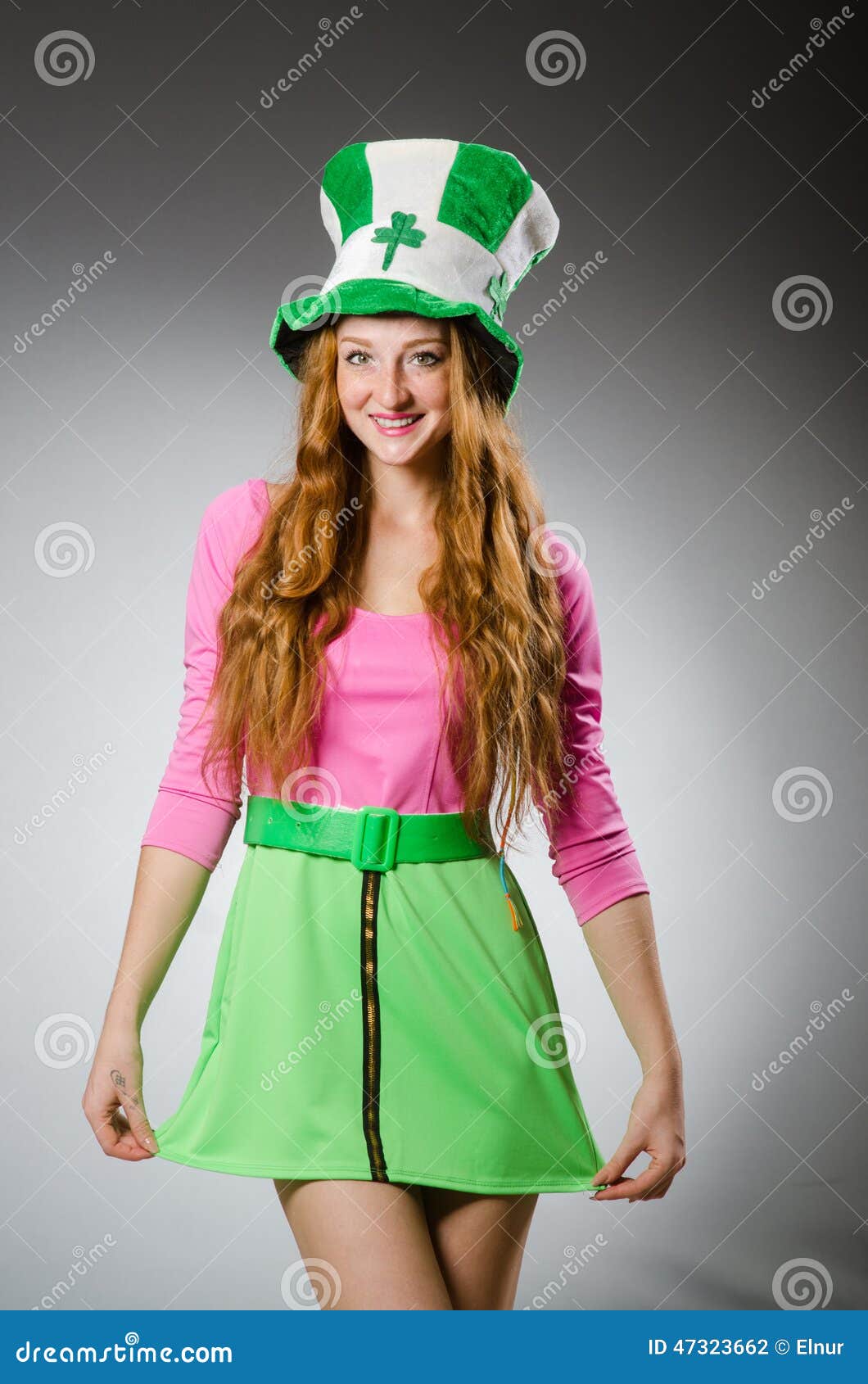 Woman wearing saint stock photo. Image of funny, patricks 47323662