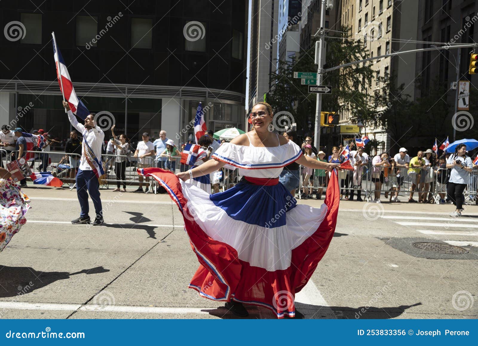 A Woman Dances During The Dominican Day Parade Editorial Photo Image Of Dances Crowd 253833356