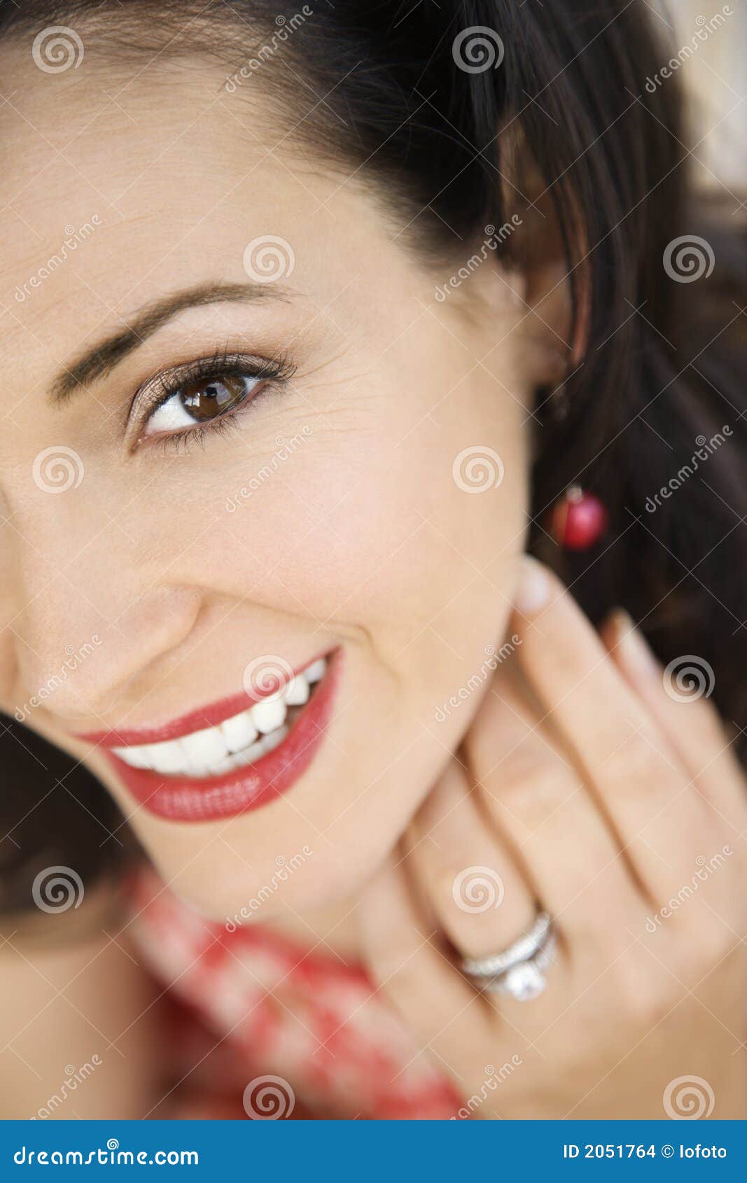 Woman Wearing Wedding Ring. Stock Photo Image of smiling, cosmetic