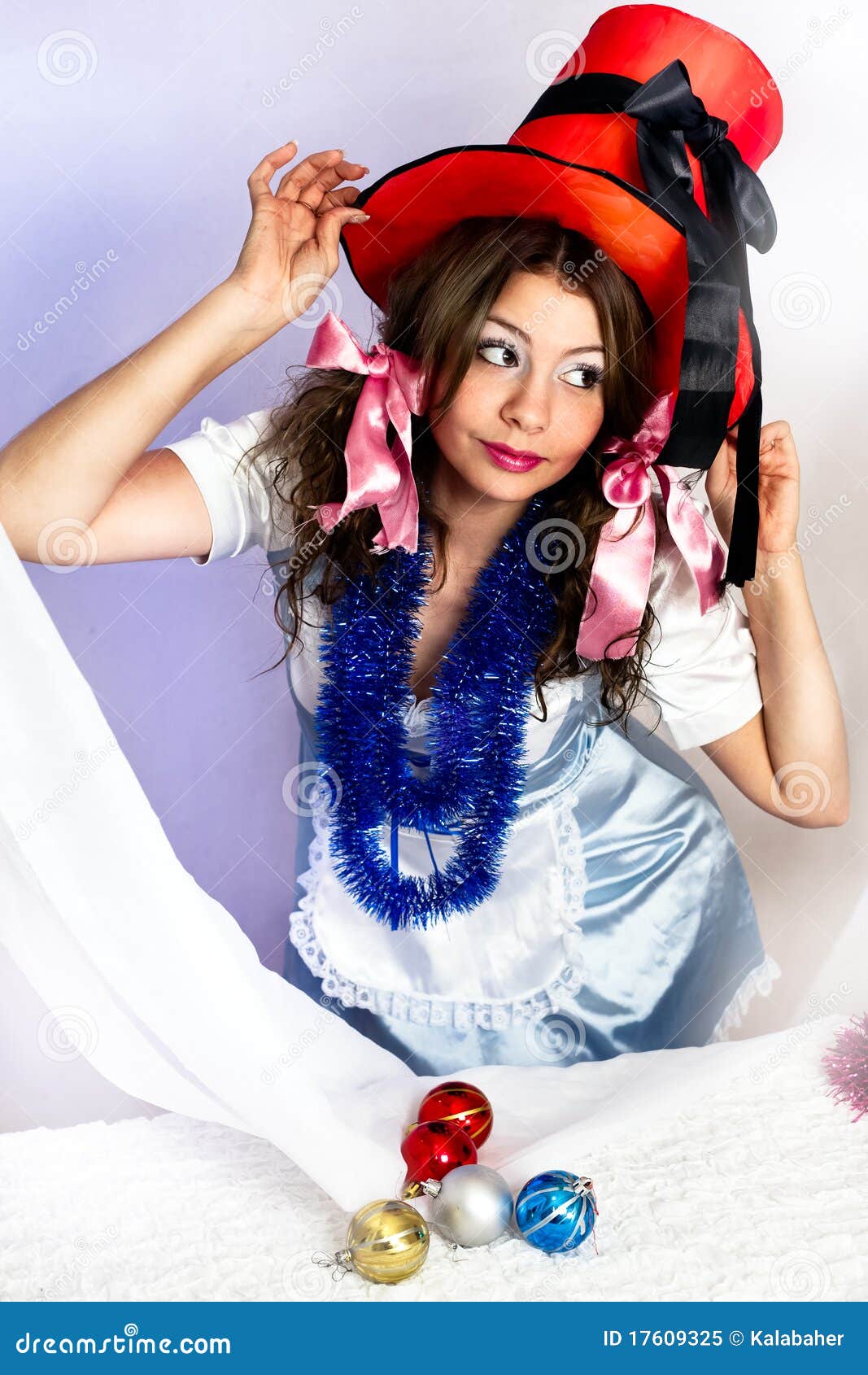 A woman wears a red hat stock image. Image of portrait 17609325