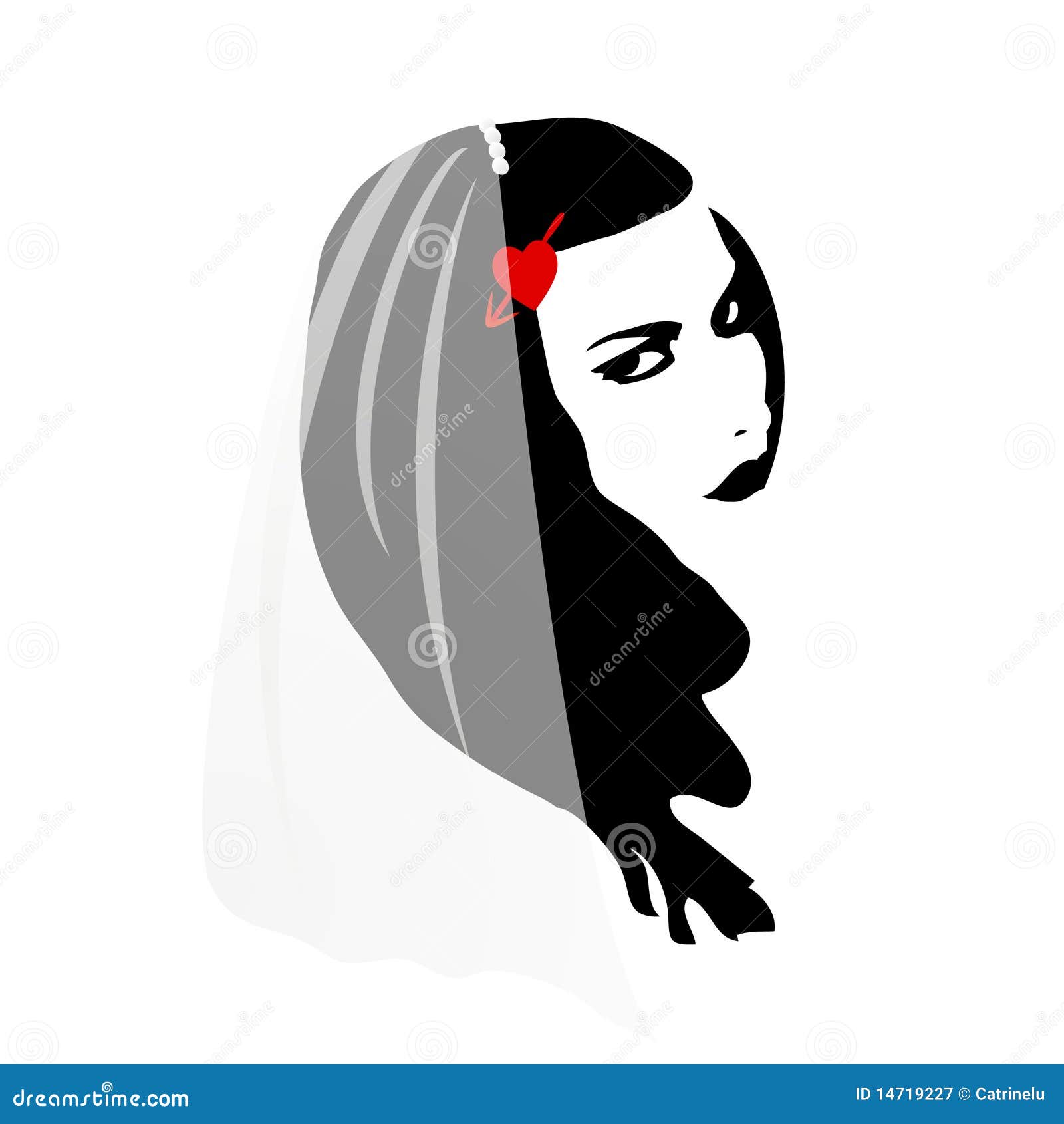 Download Woman with wedding veil stock vector. Illustration of ...