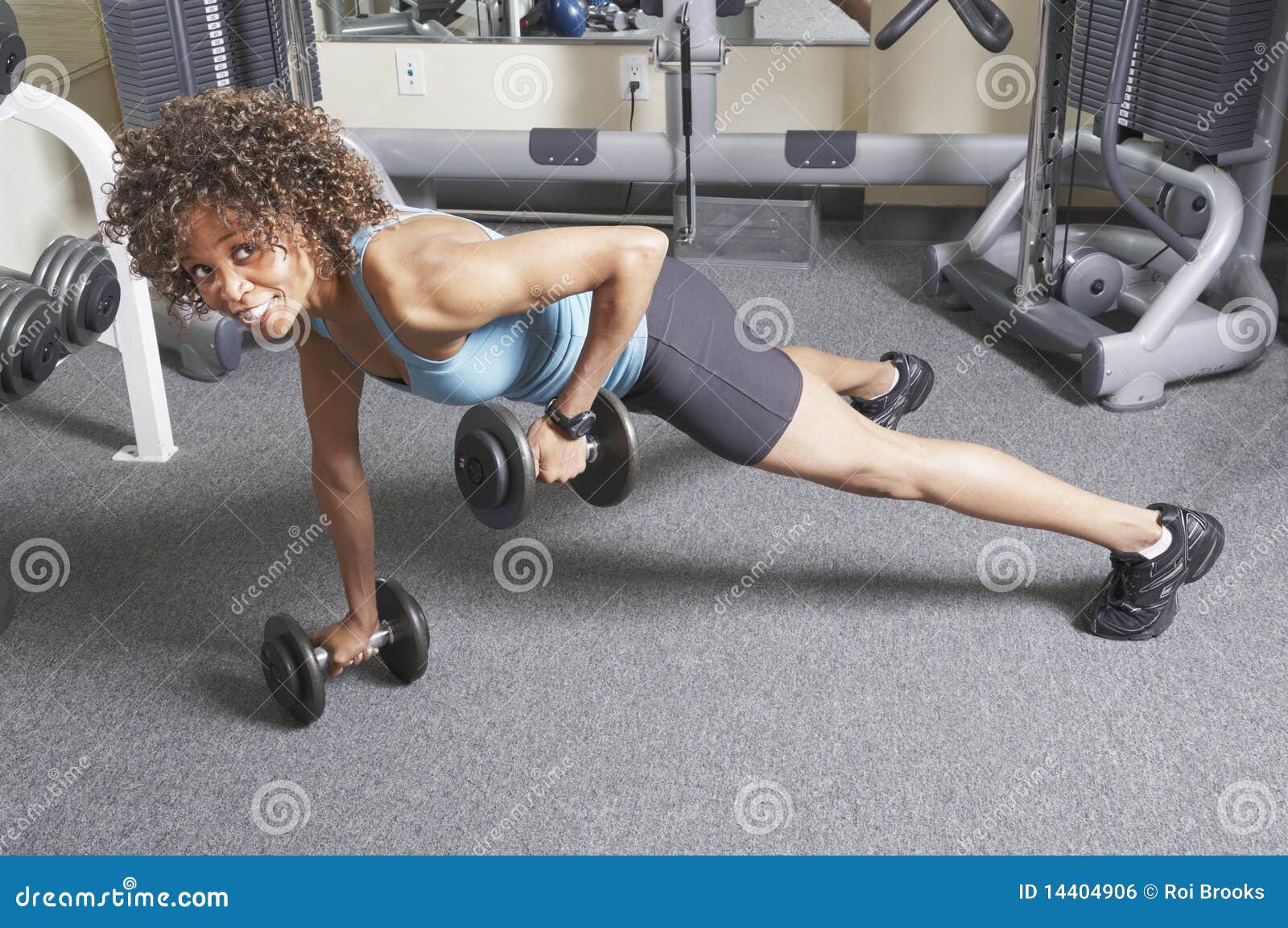 Woman Weight Training Stock Photo Image Of Smile Exerting 14404906