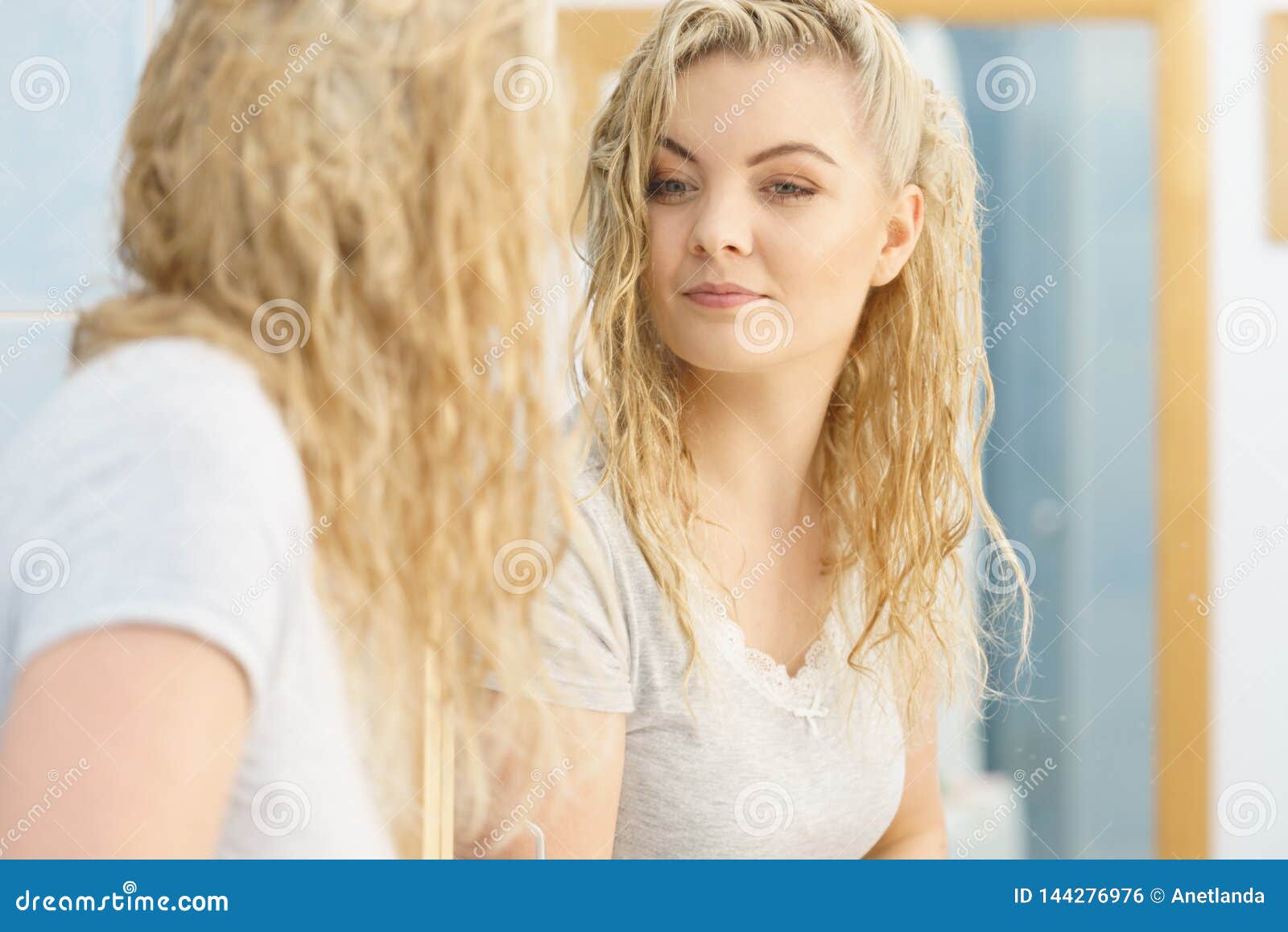 Woman With Wet Blonde Hair Stock Photo Image Of Skin 144276976