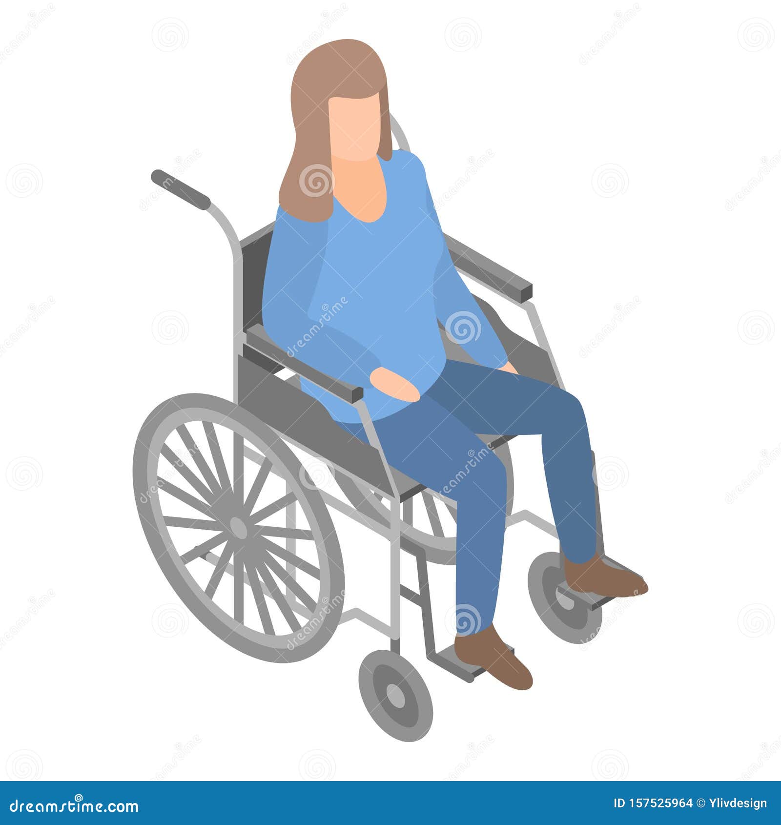 Woman in Wheelchair Icon, Isometric Style Stock Vector - Illustration ...
