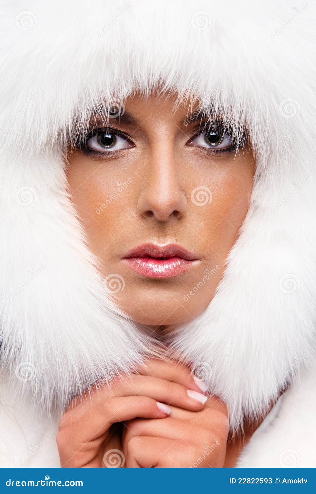 Woman in white fur hat stock image. Image of caucasian 22822593
