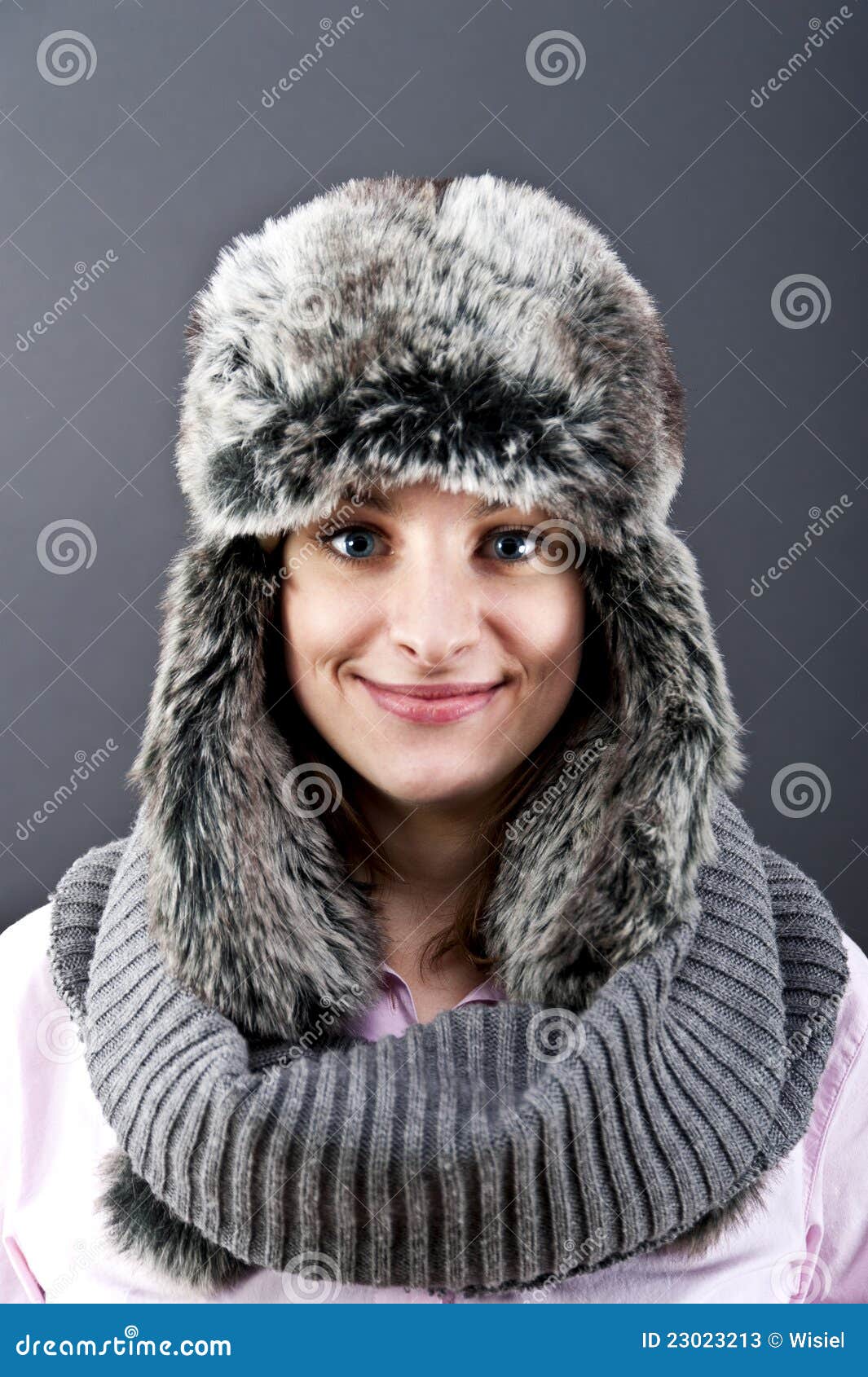 Woman in winter hat stock image. Image of closeup, adult - 23023213