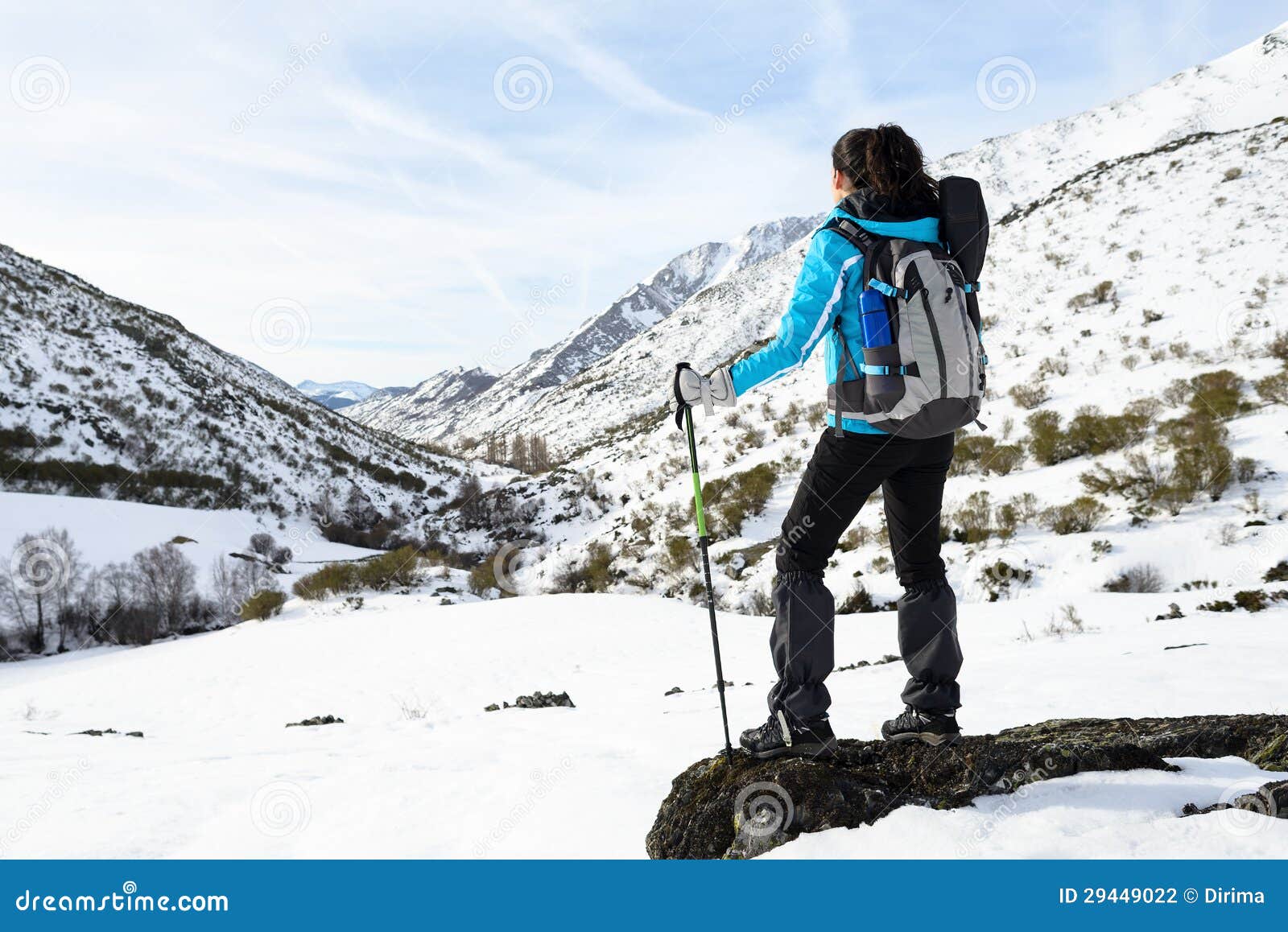 Woman Winter Mountain Hiking Editorial Photography Image of hiker