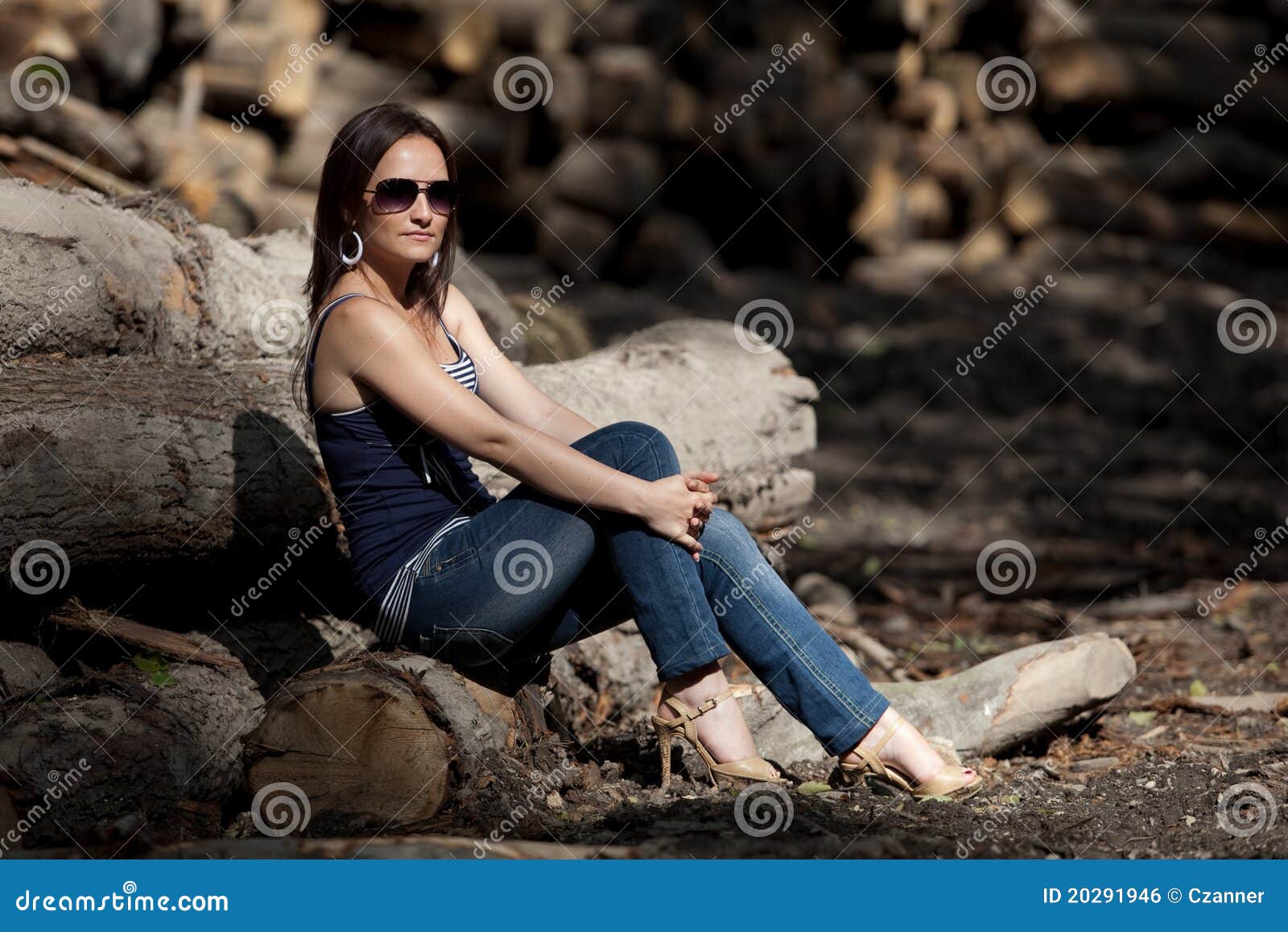 Woman in wood stock photo. Image of female, sensuality - 20291946