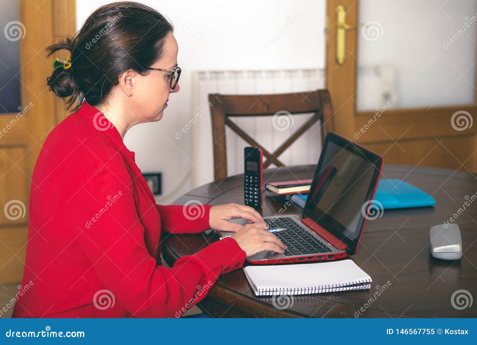 woman working with computer