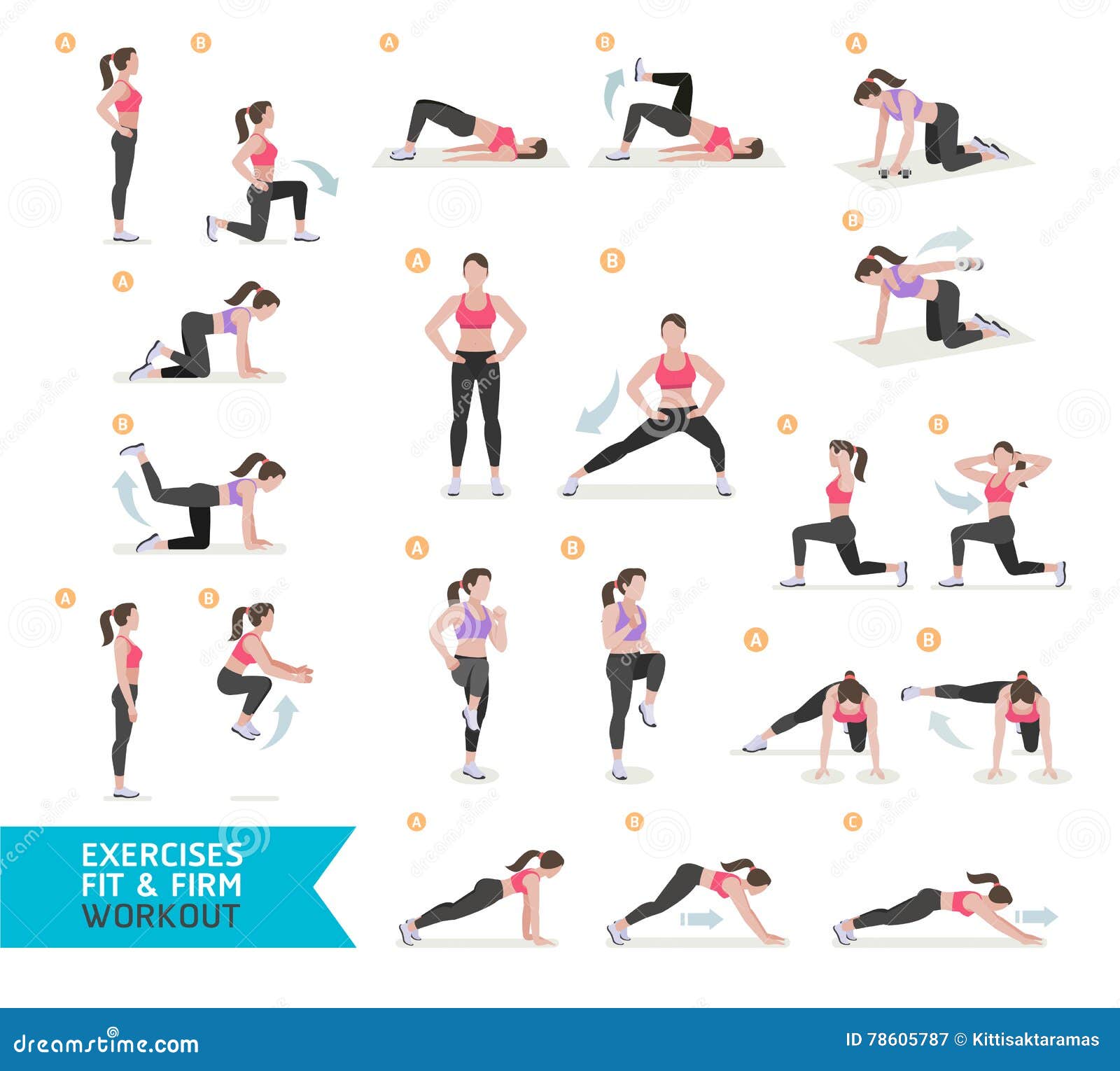 woman workout fitness, aerobic and exercises.