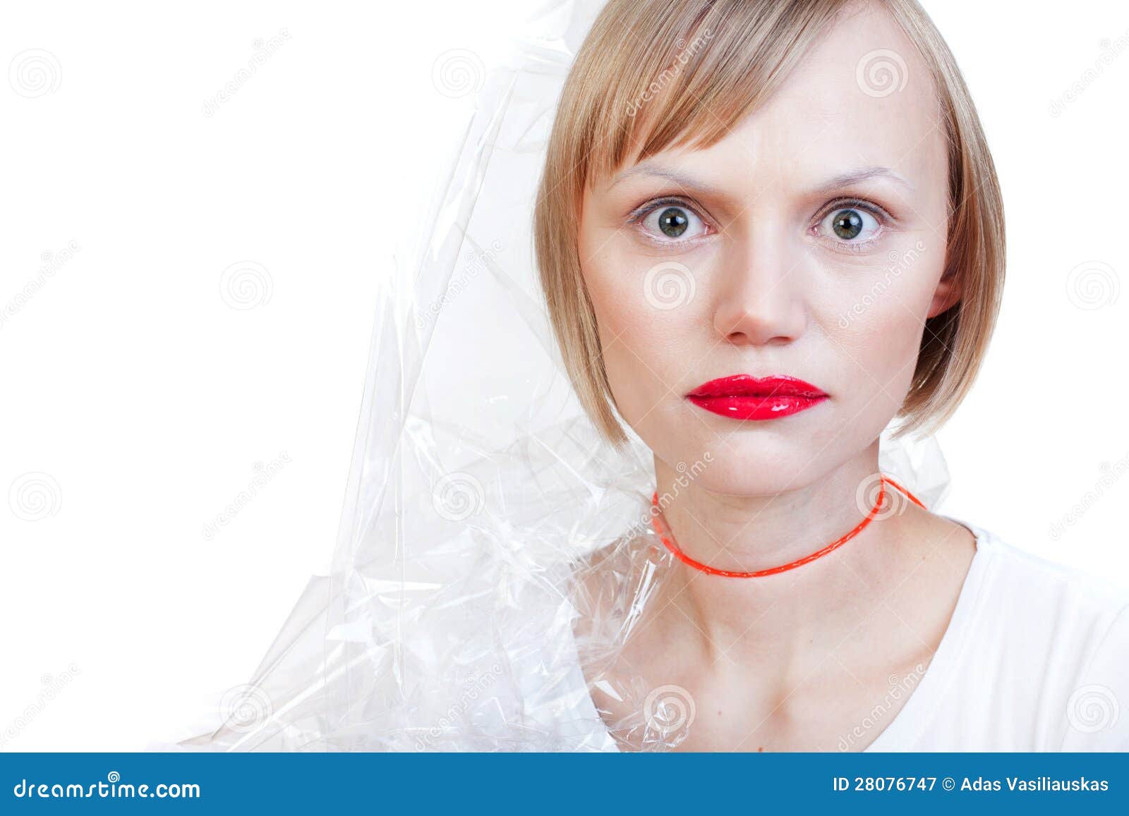 Woman wrapped up stock image. Image of tshirt, blonde 28076747