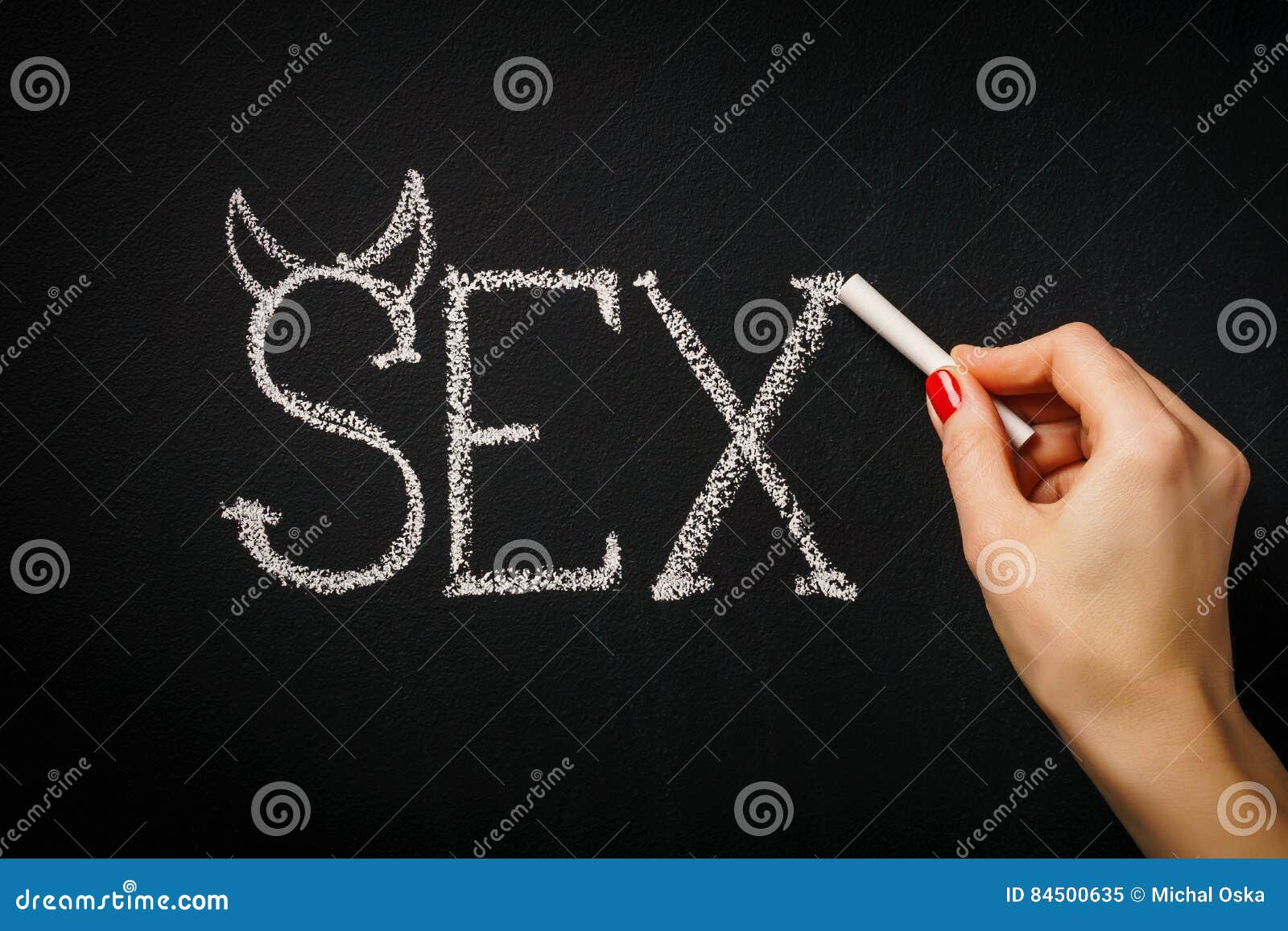 Woman Writes A Word Sex Stock Image Image Of Chalk Hand 84500635