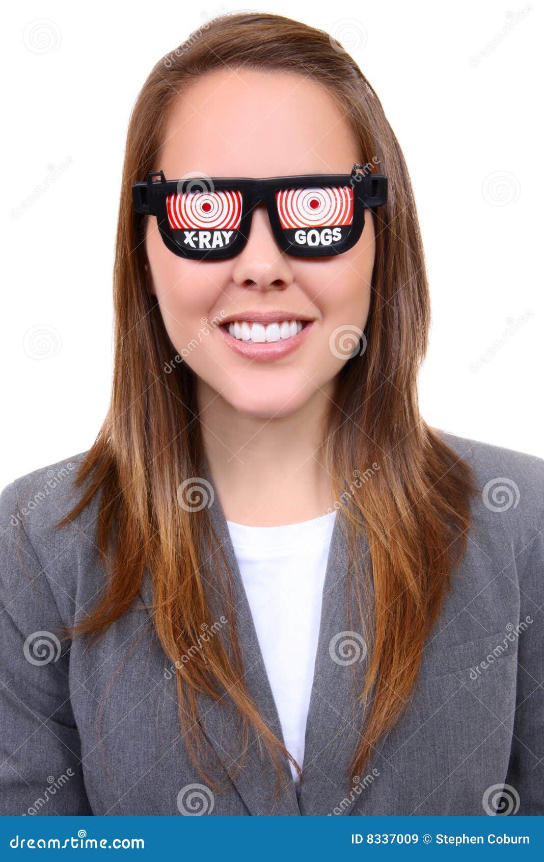 woman with x-ray glasses