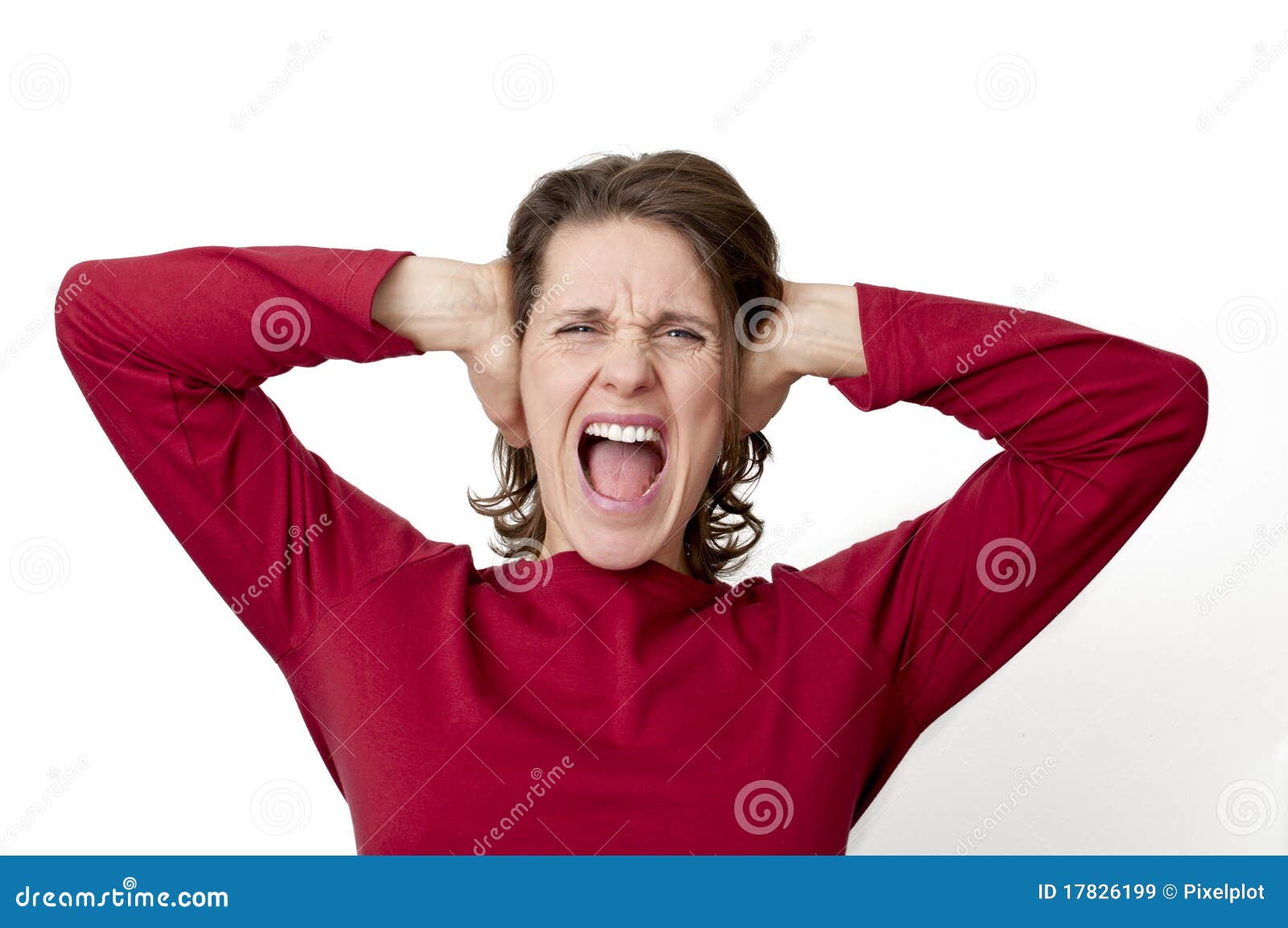 Woman Yelling Into A Bullhorn Stock Image 12799219
