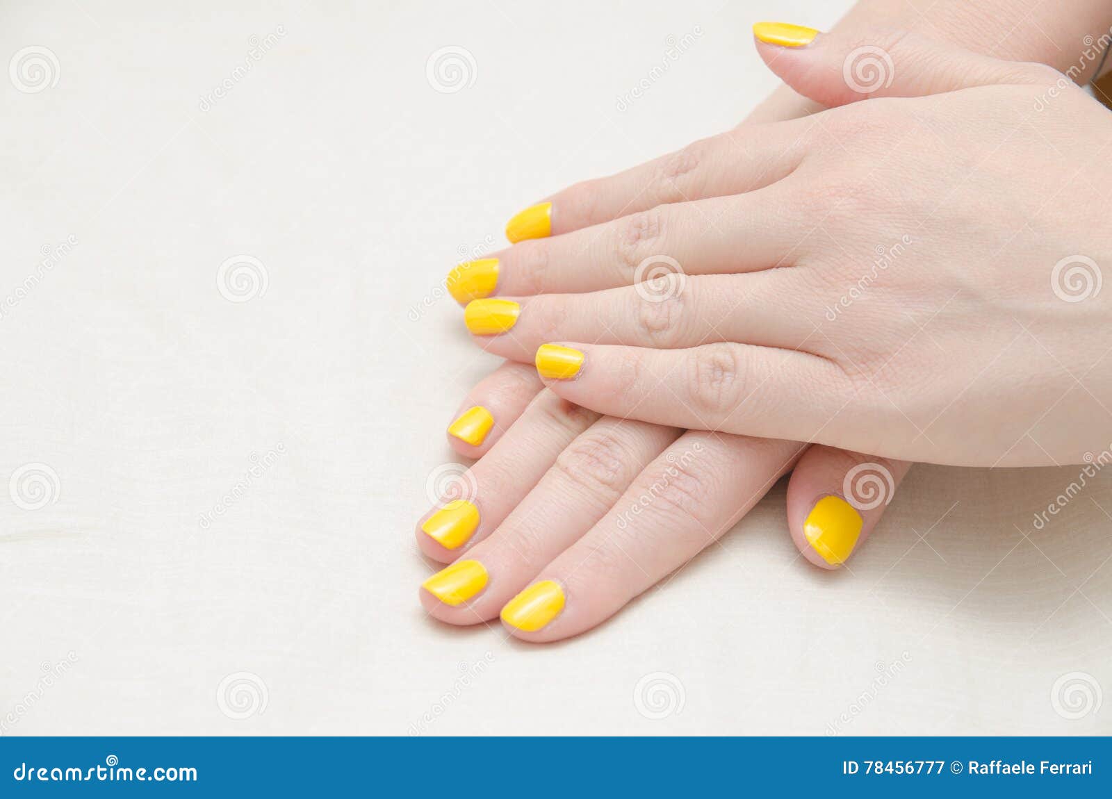 Woman with Yellow Nails Polish Stock Image Image of acrylic, female