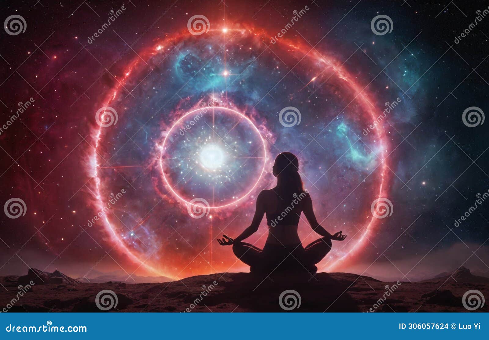 woman in yoga lotus pose practicing meditation