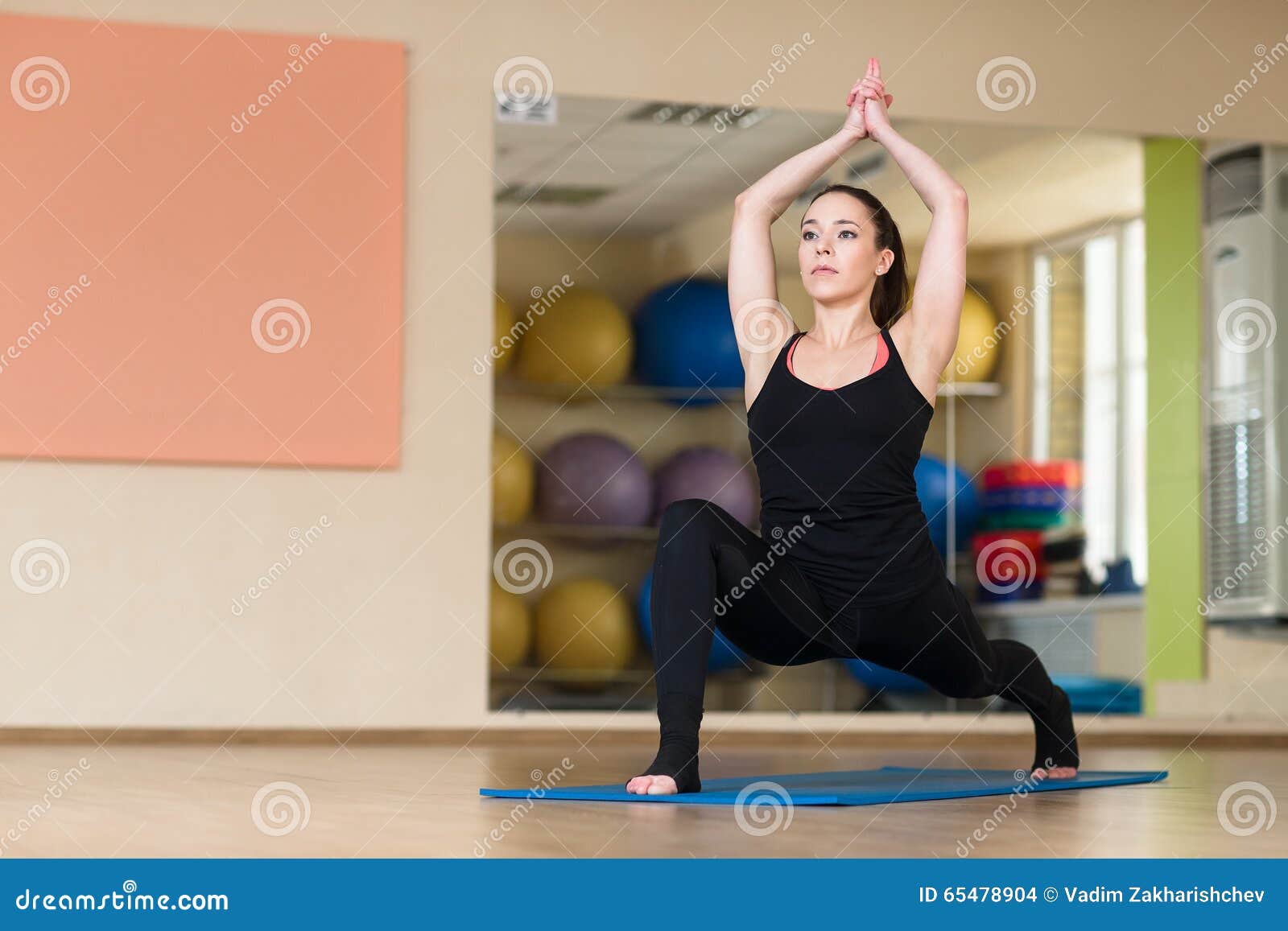 Woman Yoga Pose Ashva Sanchalanasana Stock Photo - Image of namaskar ...