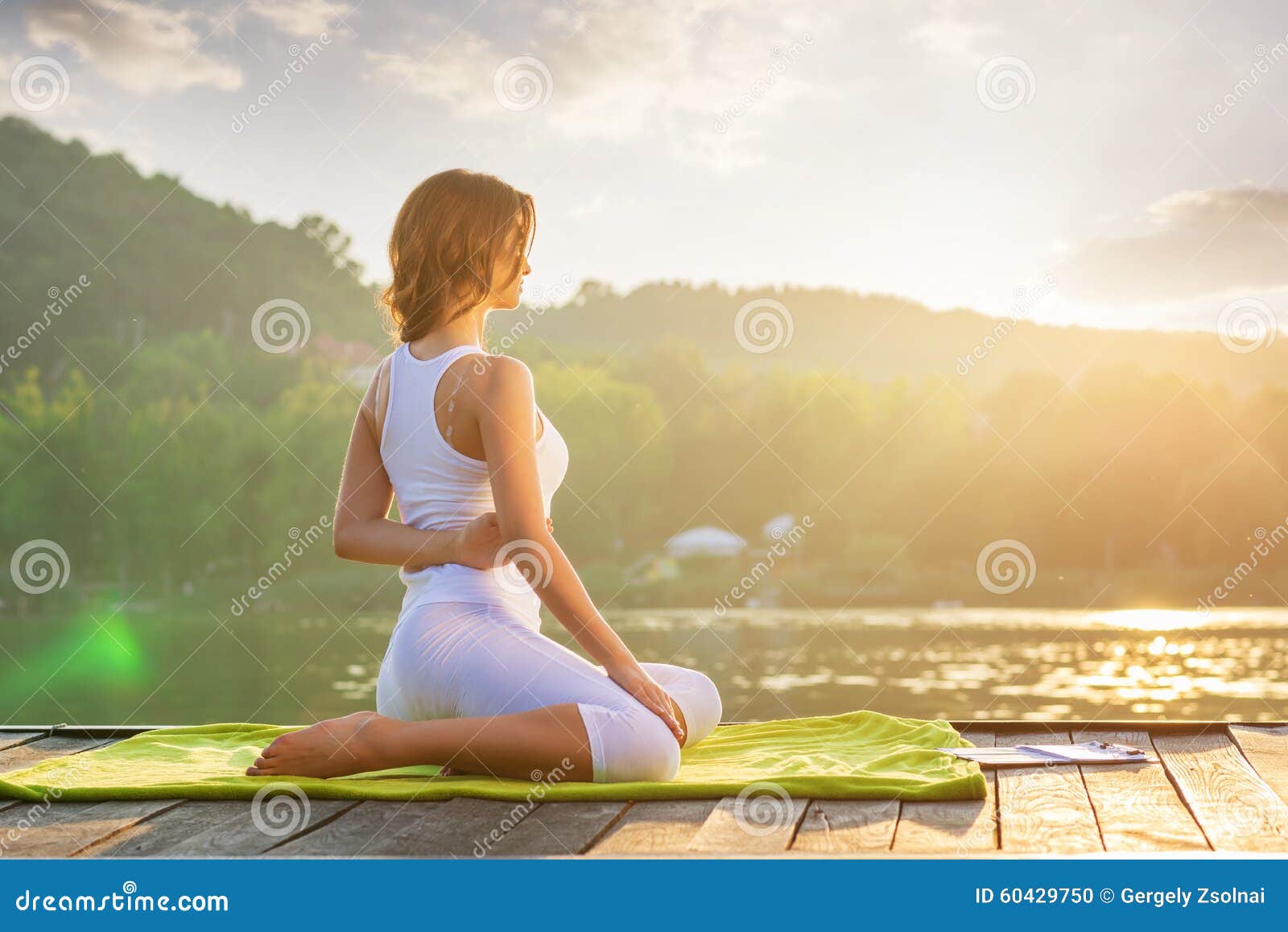 woman yoga - relax in nature