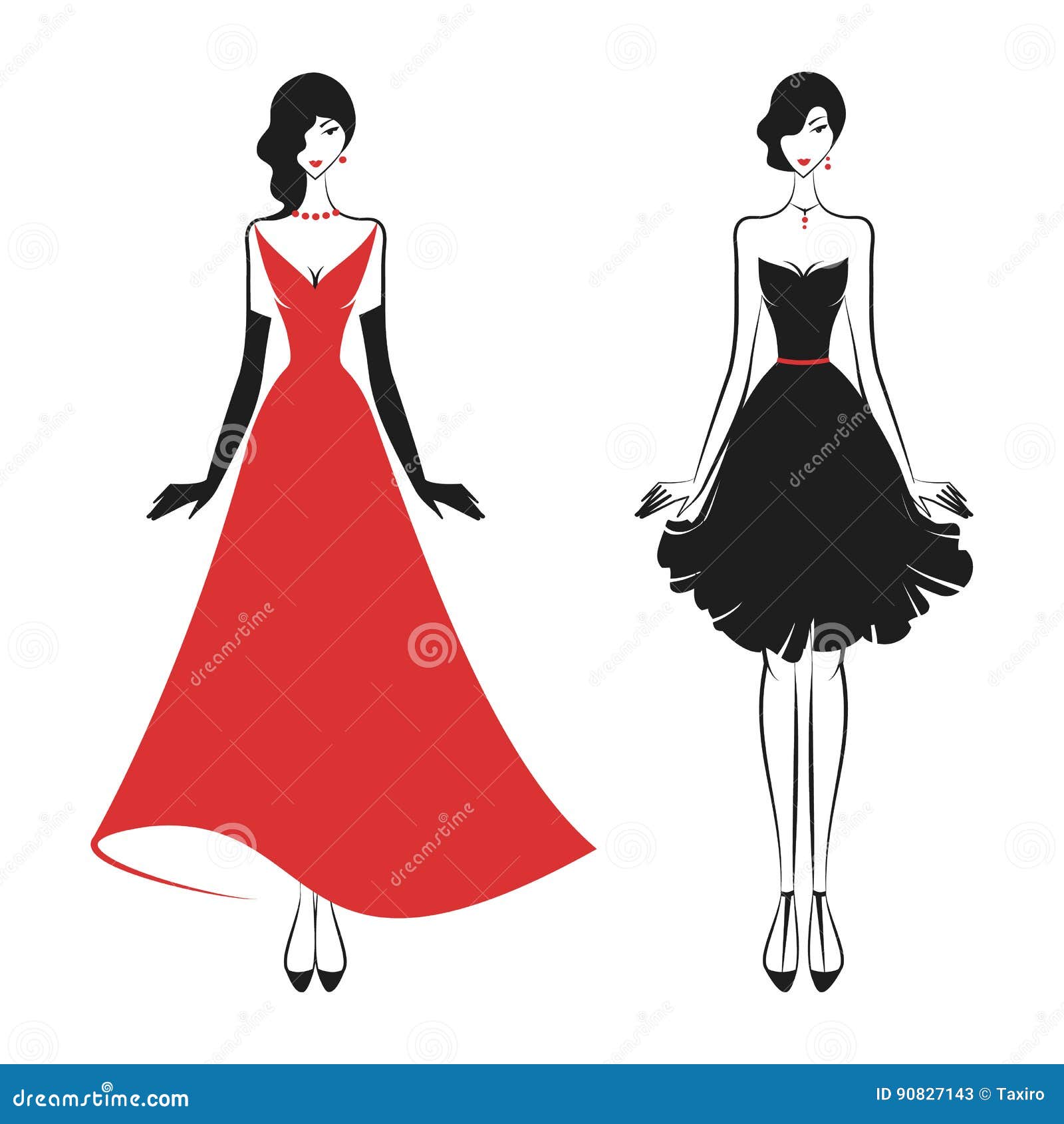 Womans in the ball gown stock vector. Illustration of femininity - 90827143