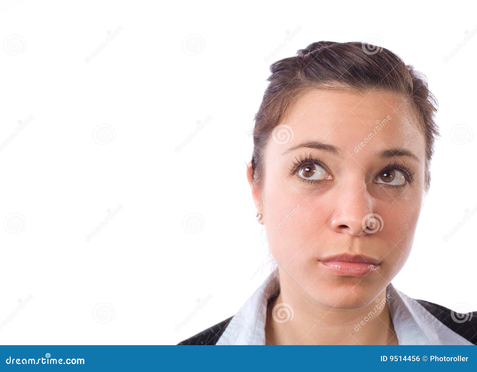 Womans eyes looking up stock photo. Image of people, portrait 9514456