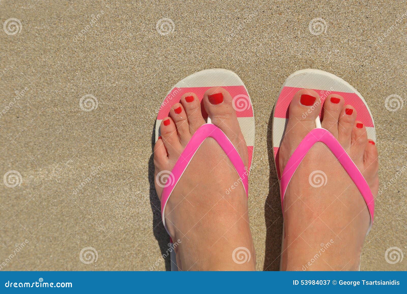 Womans Feet with Flip Flops Stock Image - Image of beauty, sandals ...