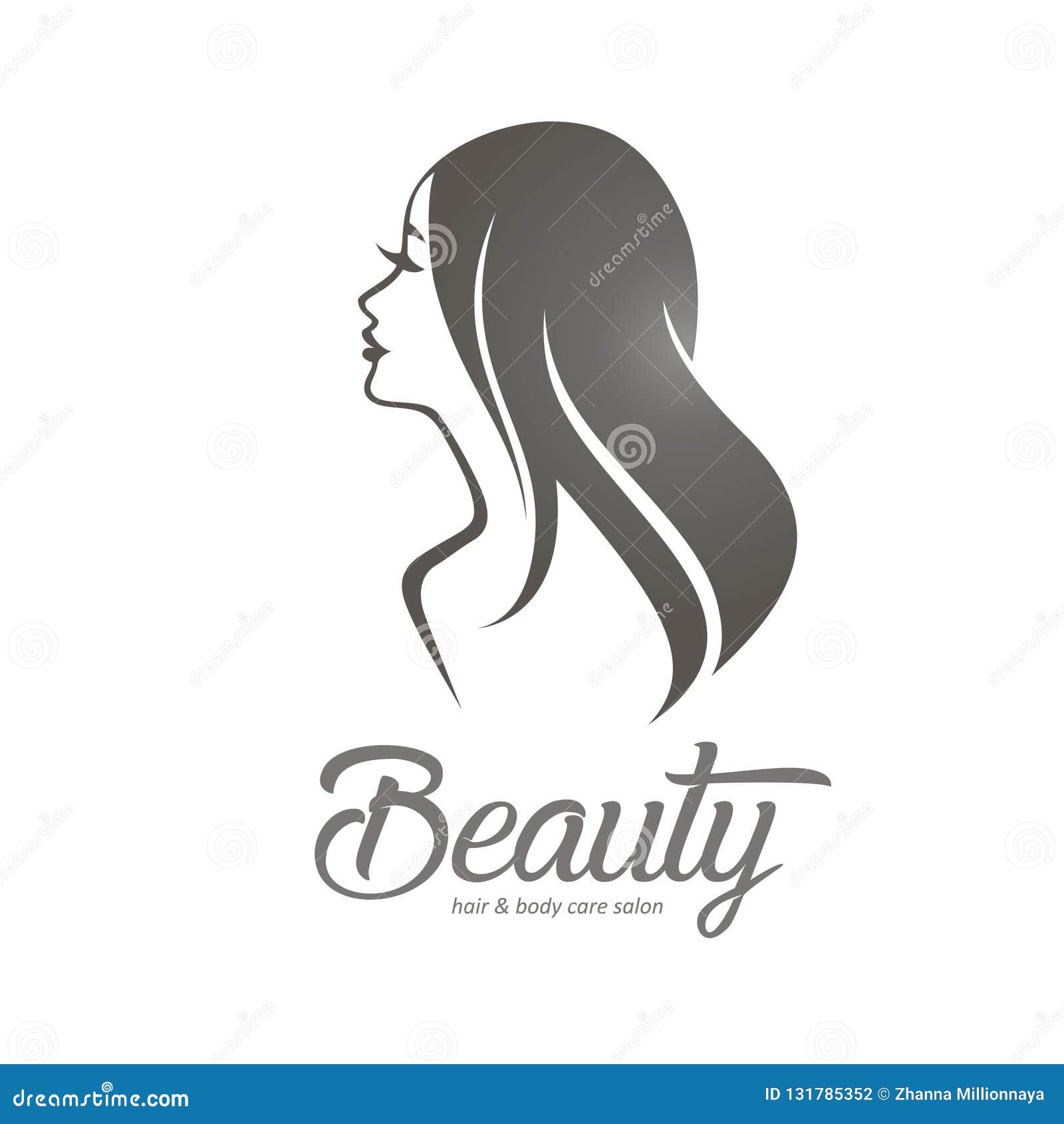 womans hair style stylized sillhouette