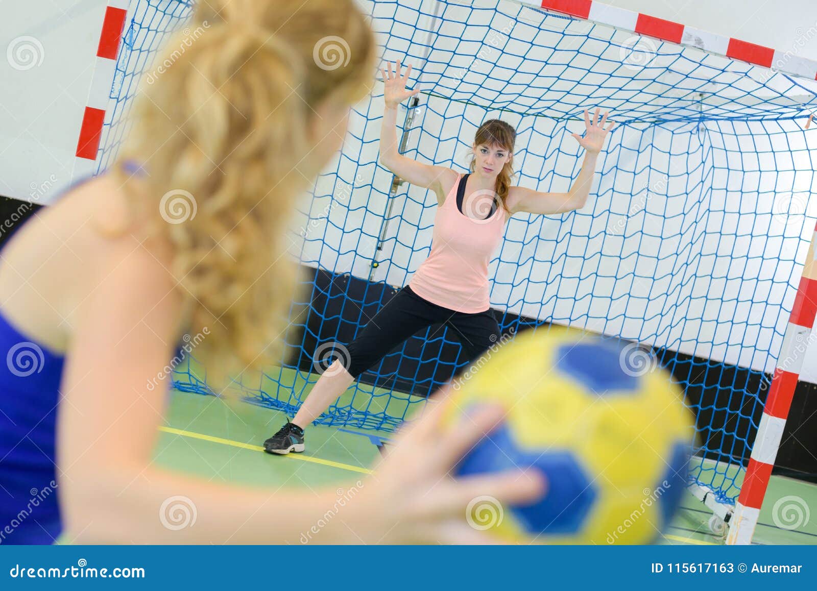 Womans Handball Shooting Practice Stock Image Image of fitness, women