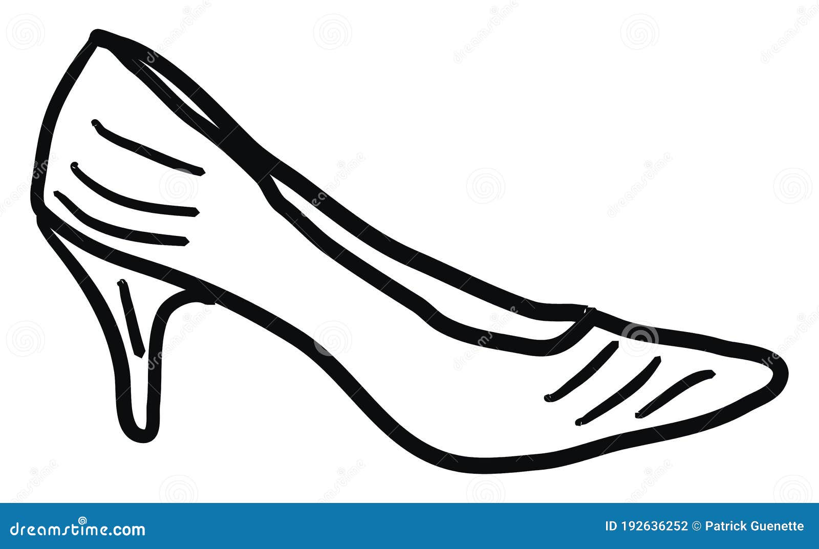 Womans Shoe Drawing, Illustration, Vector Stock Vector Illustration of shoe, drawing 192636252