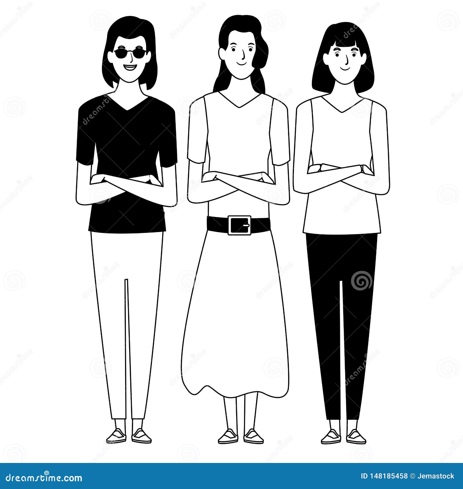 Women Avatar Cartoon Character in Black and White Stock Vector - Illustration of people, flat: 148185458 Women Avatar Cartoon Character in Black and White Stock Vector - Illustration of people, flat: 148185458