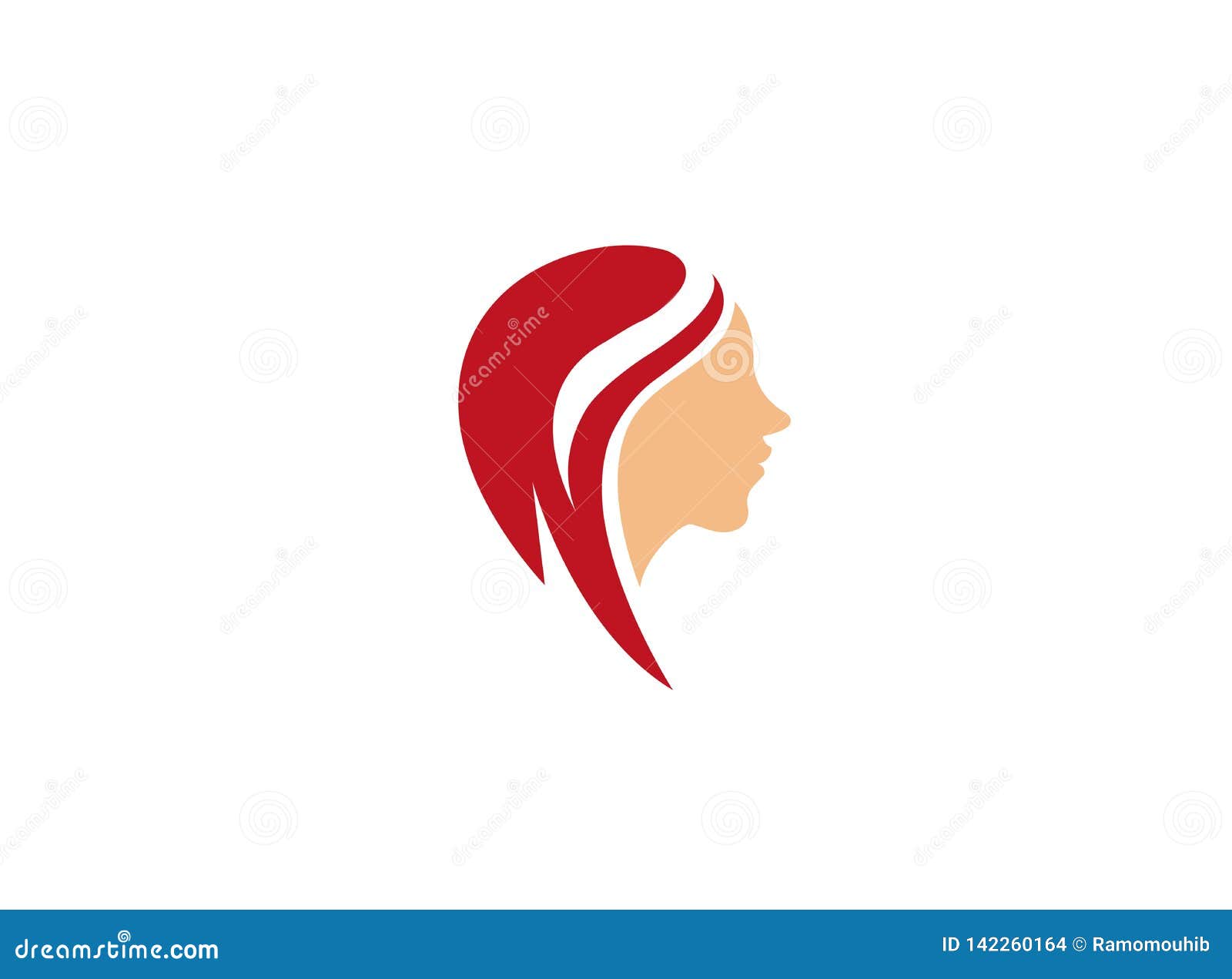 Women Beauty and Care Red Hair Logo Stock Illustration - Illustration of  garden, element: 142260164