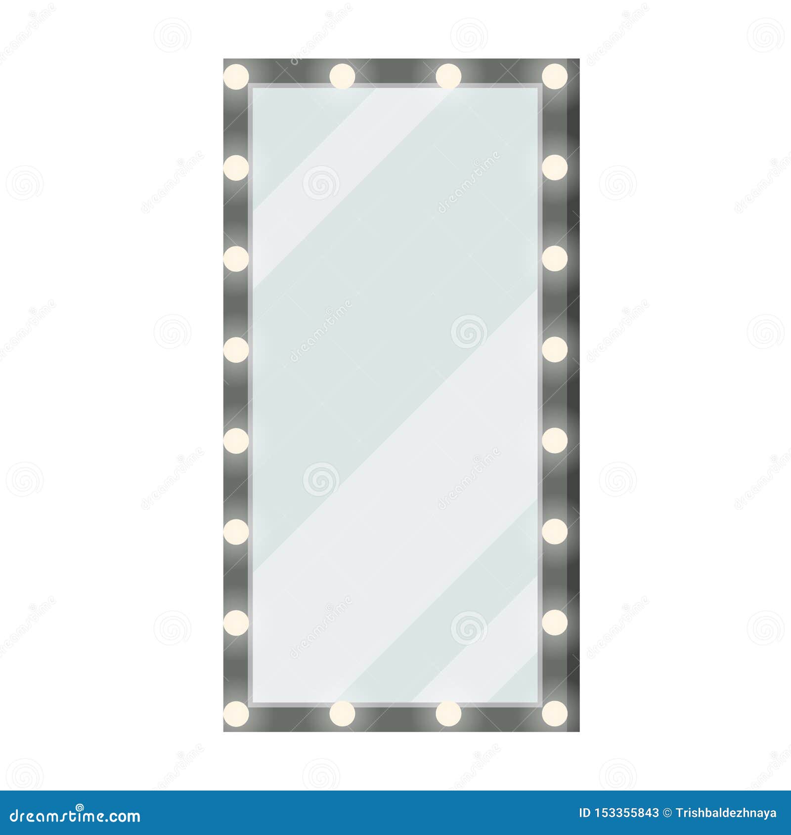 Women Bedroom or Backstage Dressing Room Interior- Makeup Illuminated Floor  or Wall Mirror Stock Vector - Illustration of interior, object: 153355843