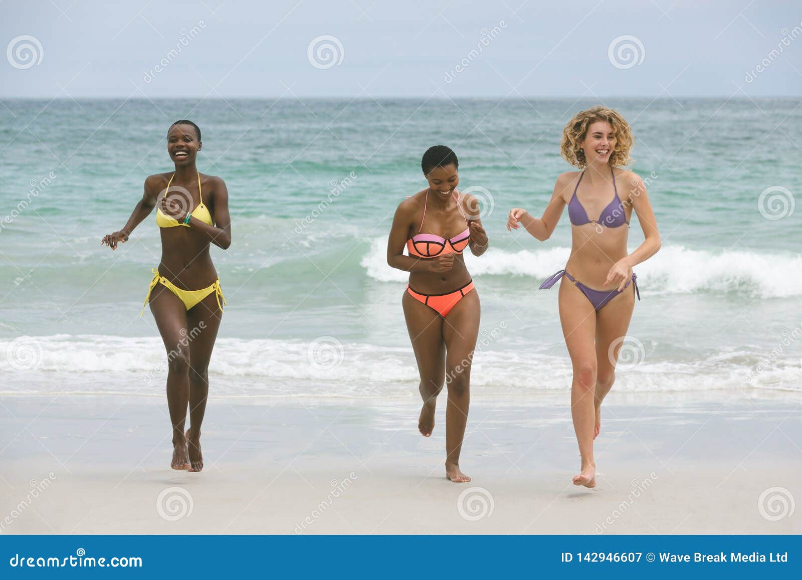 Women With Bikini Enjoying On Beach Stock Image Image Of Black