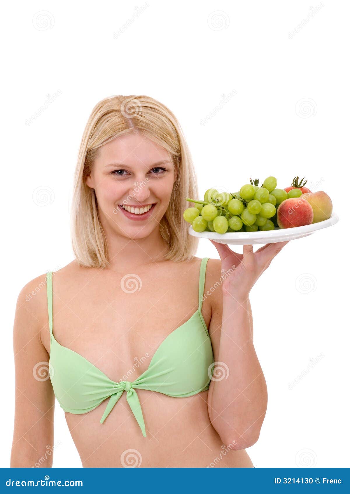 Women in bikini and fruits stock photo. Image of energy 3214130