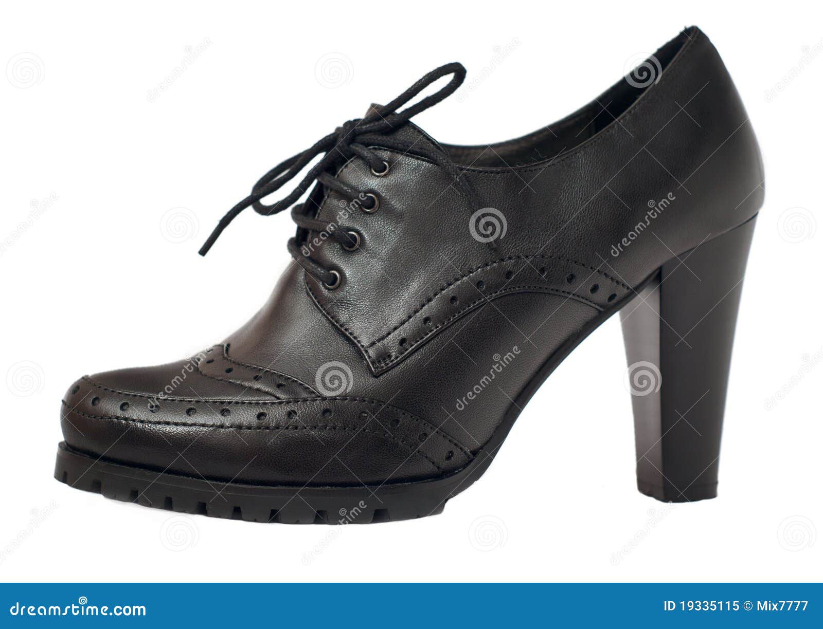 Women black leather shoes stock image. Image of elegance 19335115