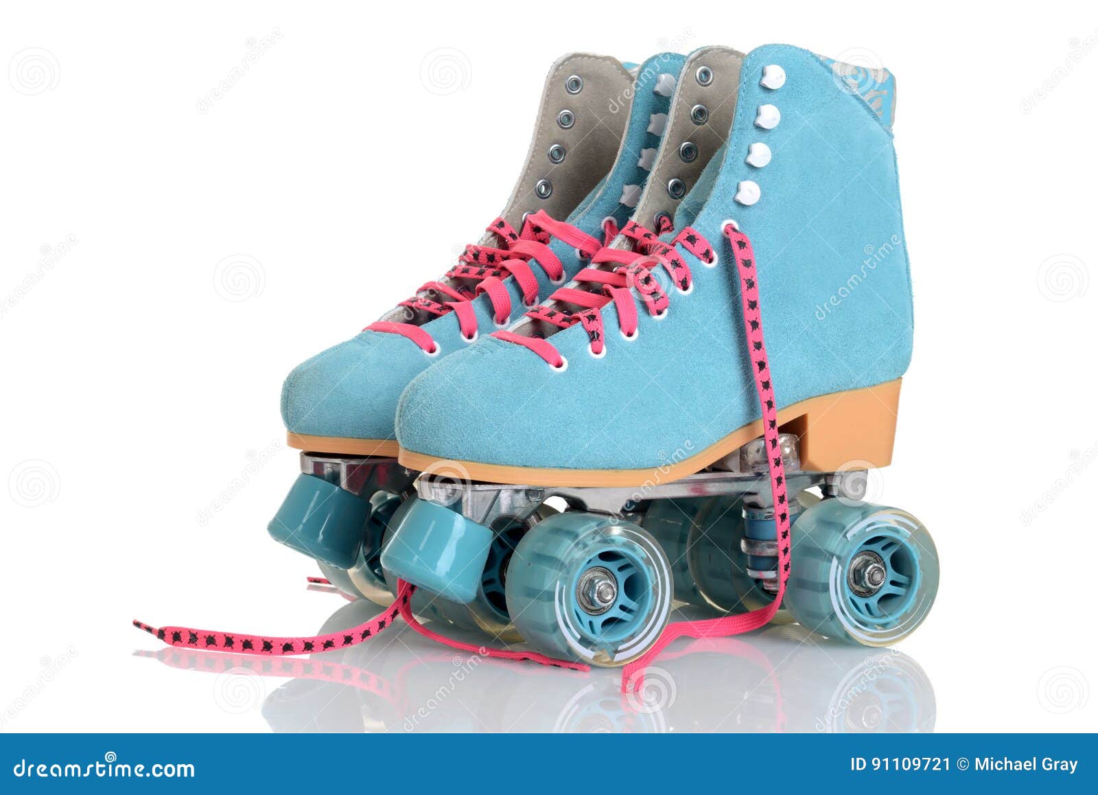 women blue quad roller skates