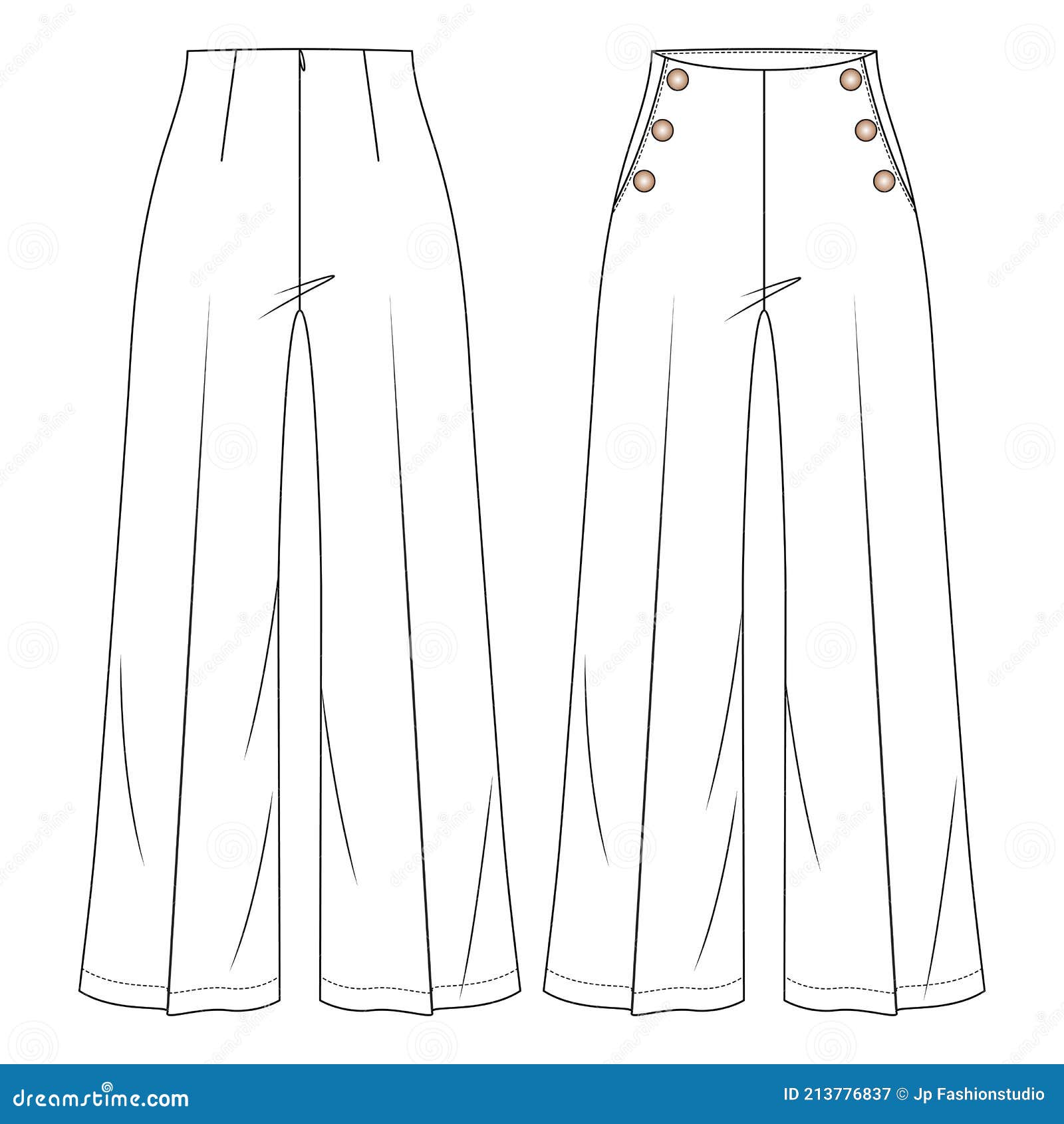 Women Cargo Pockets Jogger Pant Vector Fashion Flat Sketches Fashion Stock  Vector by ©madeincanada78 463634930