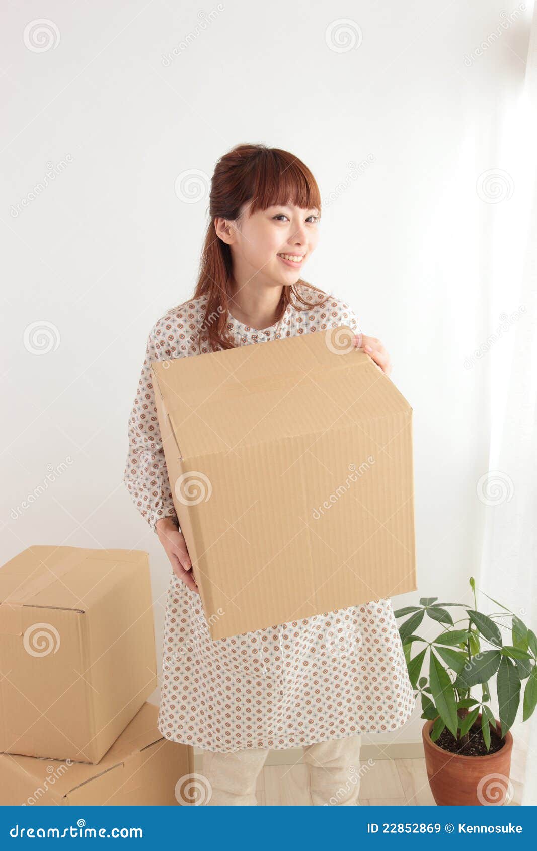 Women and cardboard stock image. Image of adult, life - 22852869