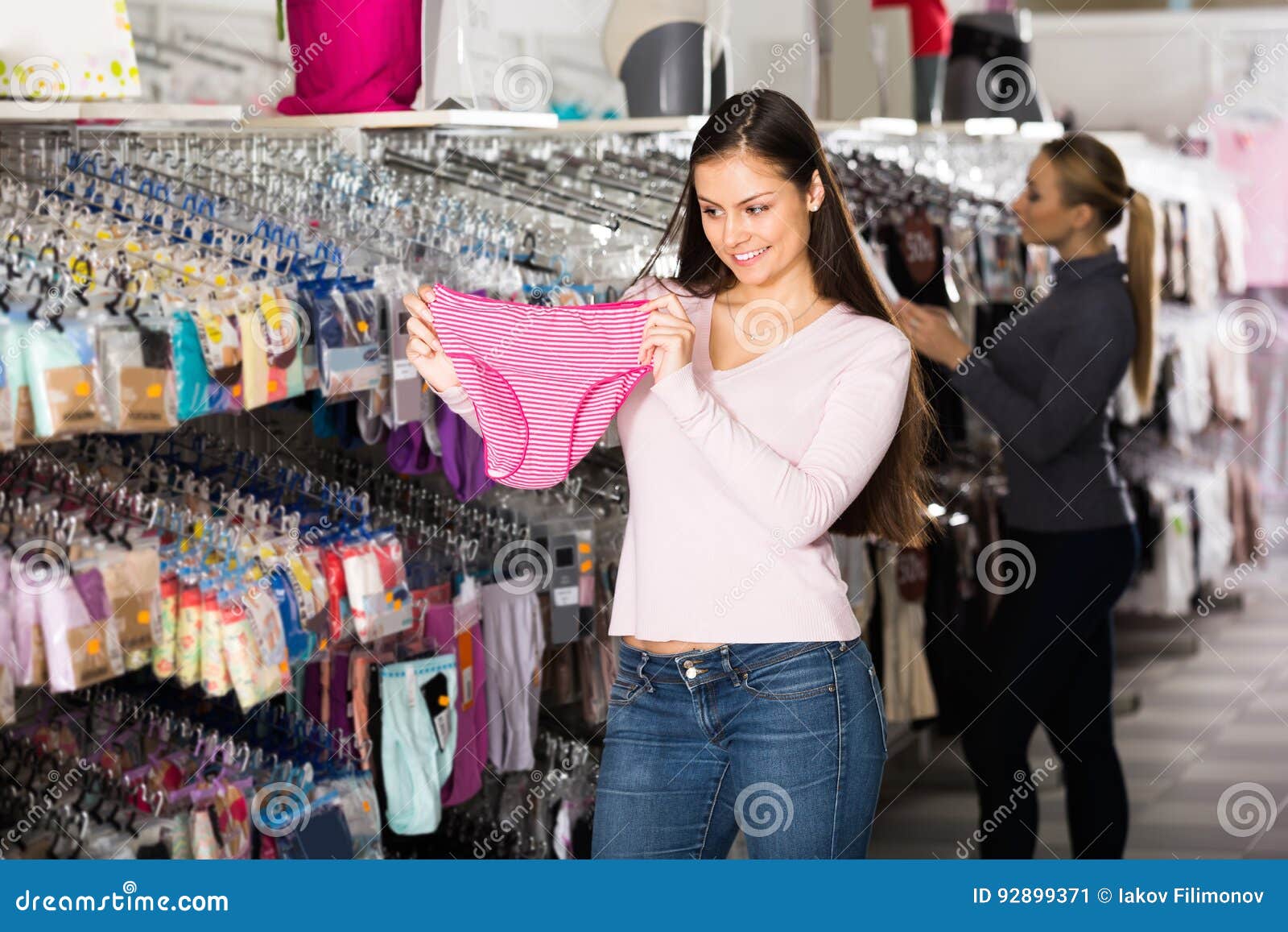 Women Choosing Underwear in Store Stock Image Image of looking, glad 92899371