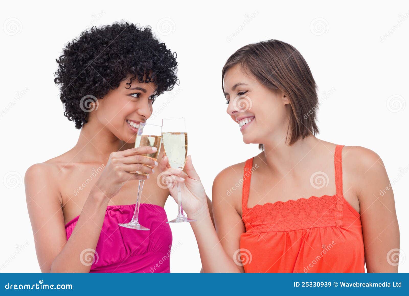 Women Clinking Glasses of Champagne Stock Image - Image of joyful ...