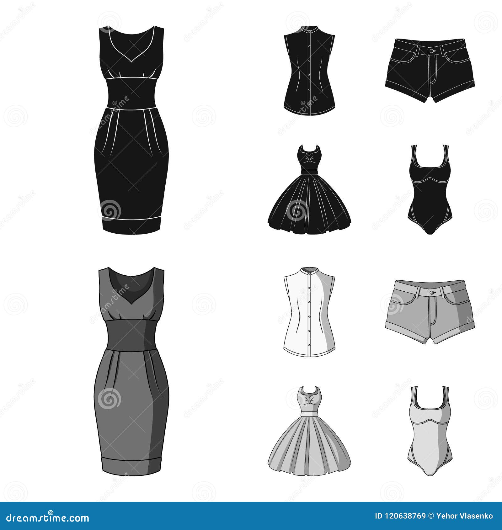 Women Clothing Black,monochrome Icons in Set Collection for Design ...
